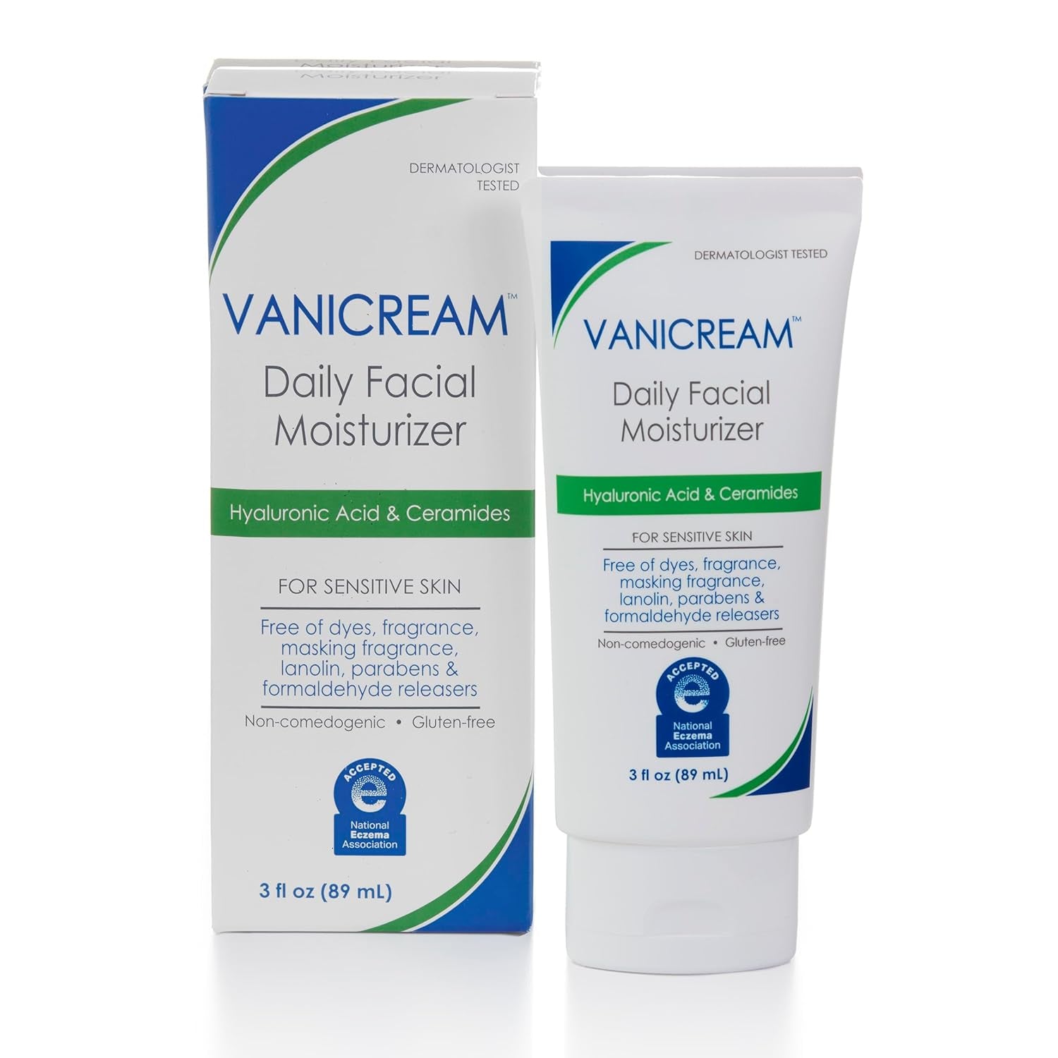 Vanicream Daily Facial Moisturizer – 89ml | Lightweight Hydration for Sensitive Skin with Ceramides & Hyaluronic Acid