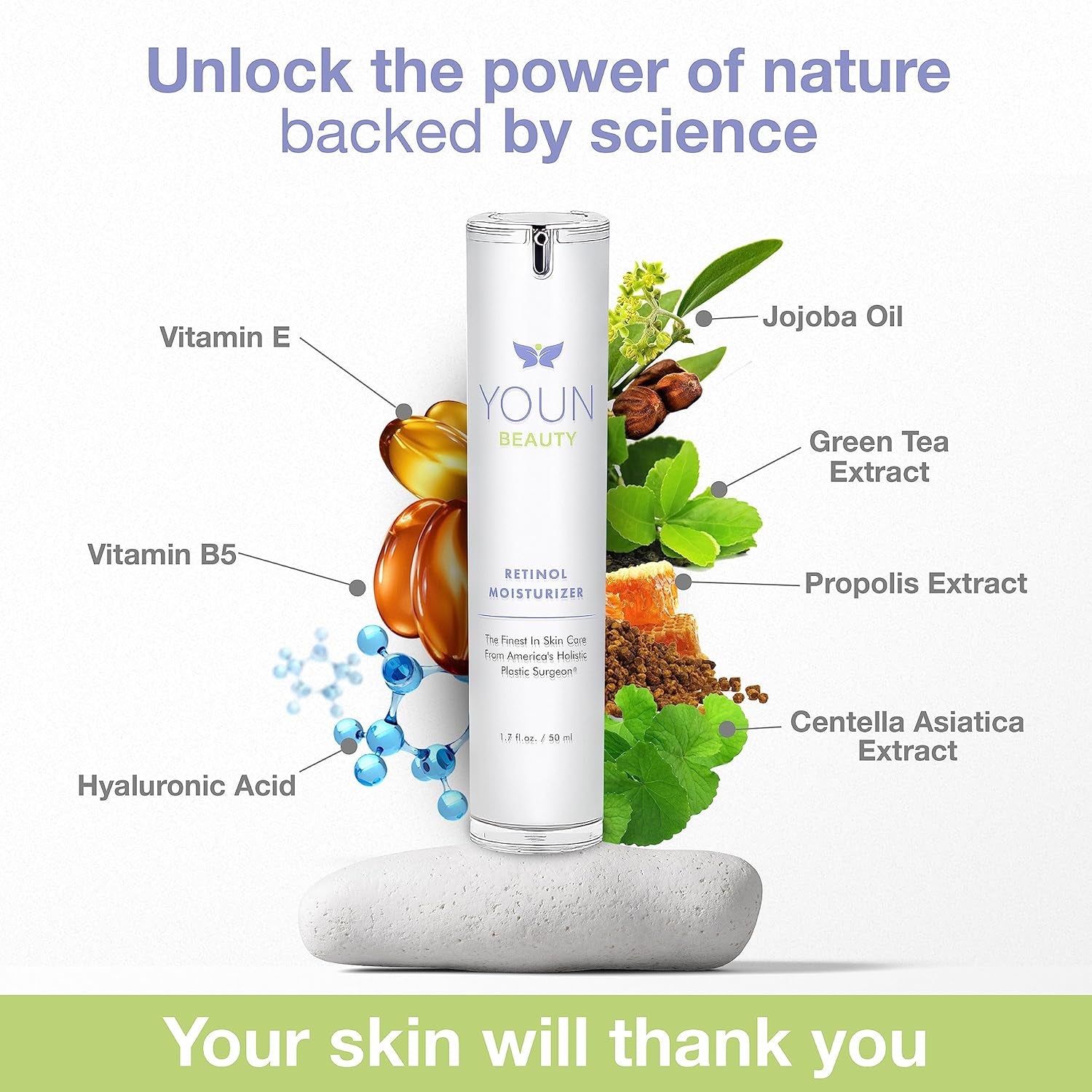 YOUN Beauty Retinol Moisturizer – 50ml | Gentle Anti-Aging Night Cream