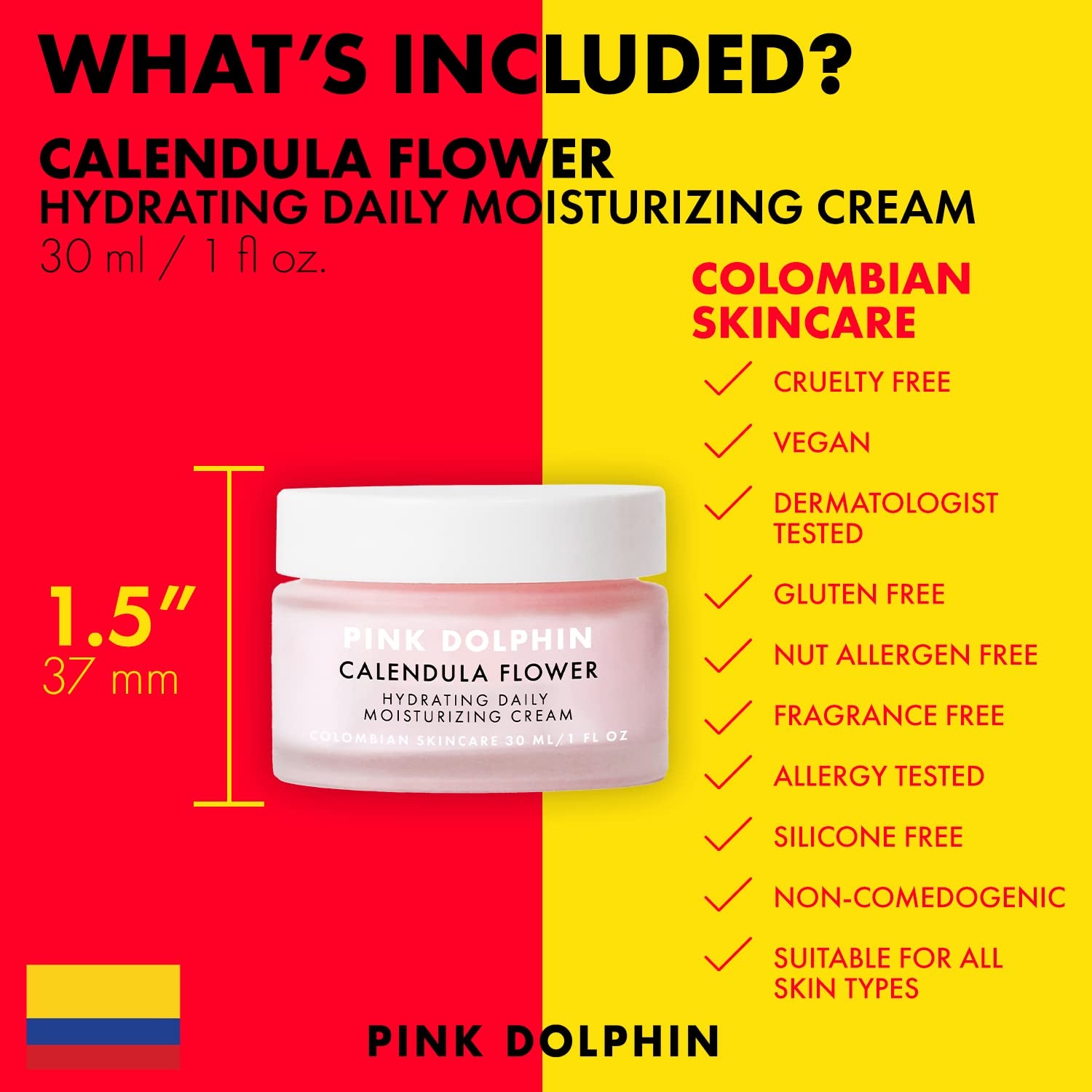 Pink Dolphin Calendula Flower Hydrating Daily Moisturizing Cream – 30ml | Soothes, Hydrates & Repairs Skin
