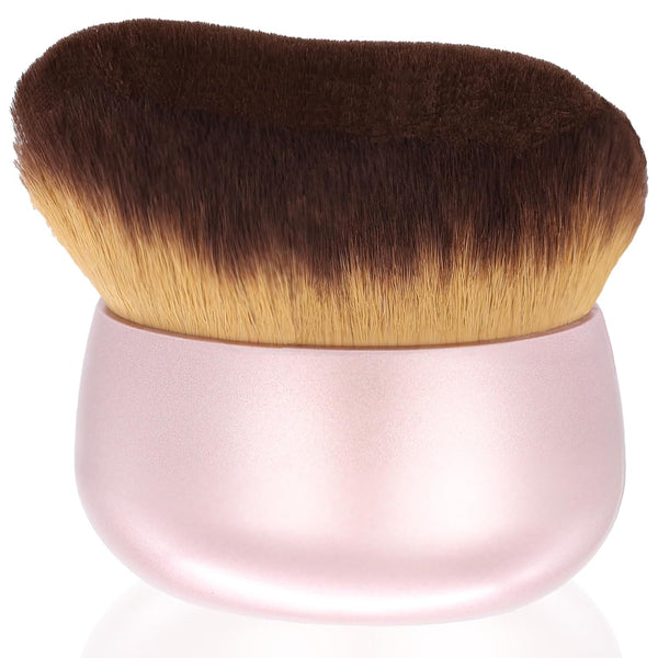 Extra Large Body Makeup Brush for Self Tanner, Leg Makeup &Bronzer Blend,75 Mm Wide-Headed Kabuki Brush Provides More Even &Pretty Application, Oval Face&Back Makeup Brush, Wet&Dry Use- Pink Rose Gold