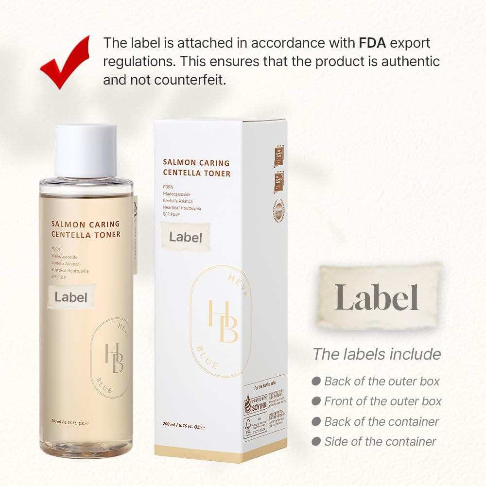 HEVEBLUE Salmon Caring Centella Toner – 200ml | Infused with Salmon PDRN 5,000ppm for Soothing, Hydration & Skin Renewal