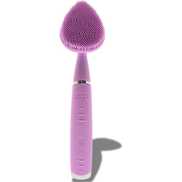 Pop Sonic Clover Facial Cleansing Device (Lavender) | 5-Speed Silicone Vibrating Face Brush for Deep, Gentle Cleansing
