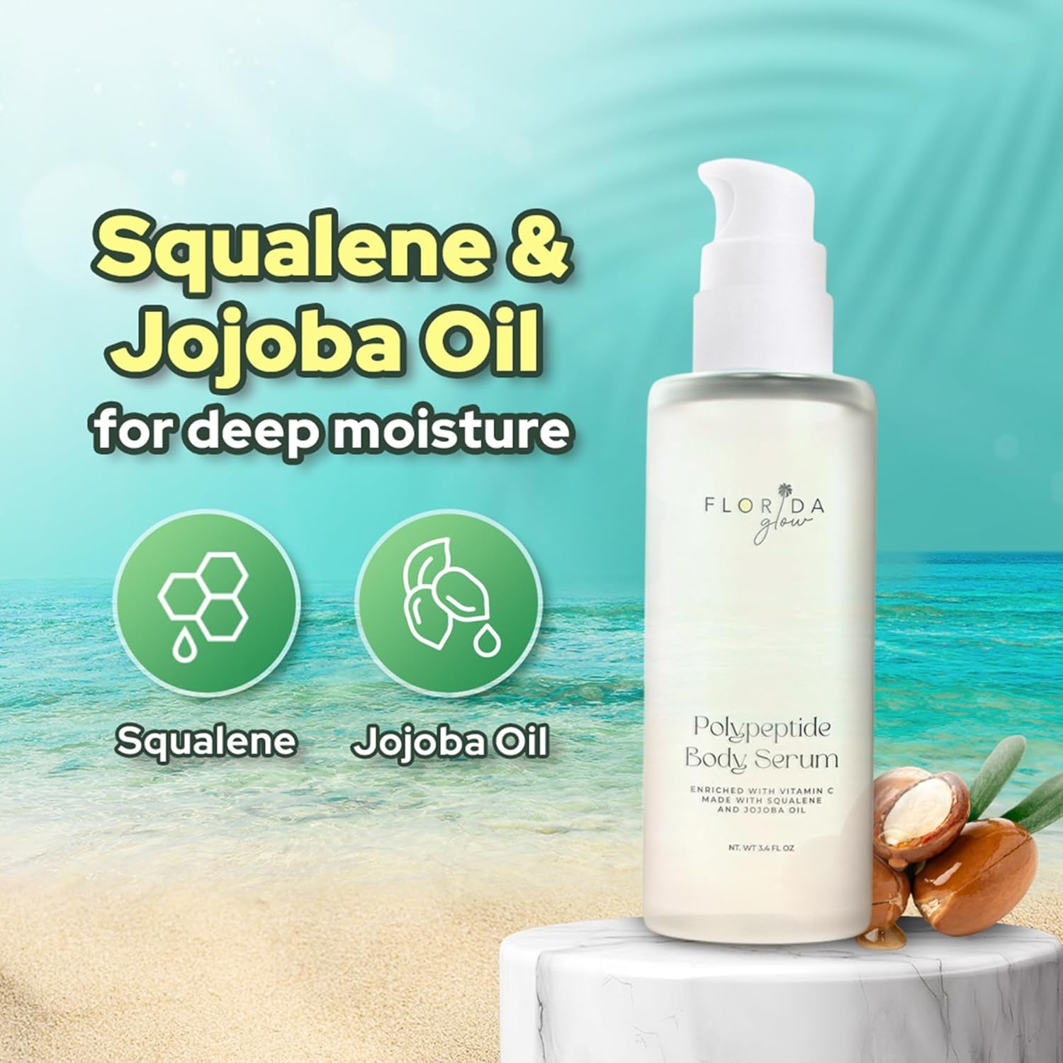 Florida Salt Scrubs Polypeptide Body Serum (Pacific Sage) – 100ml | Hydrating, Firming & Collagen-Boosting Body Oil