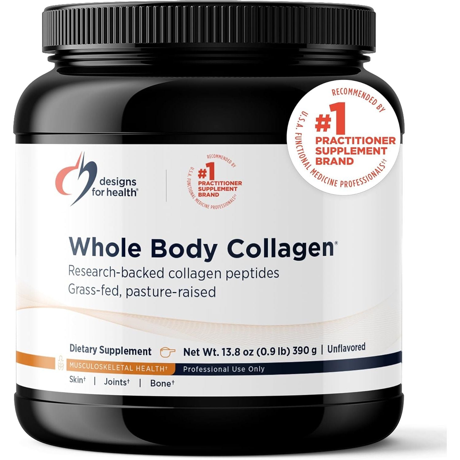 Designs for Health Whole Body Collagen Powder, Unflavored - 390g (30 Servings)