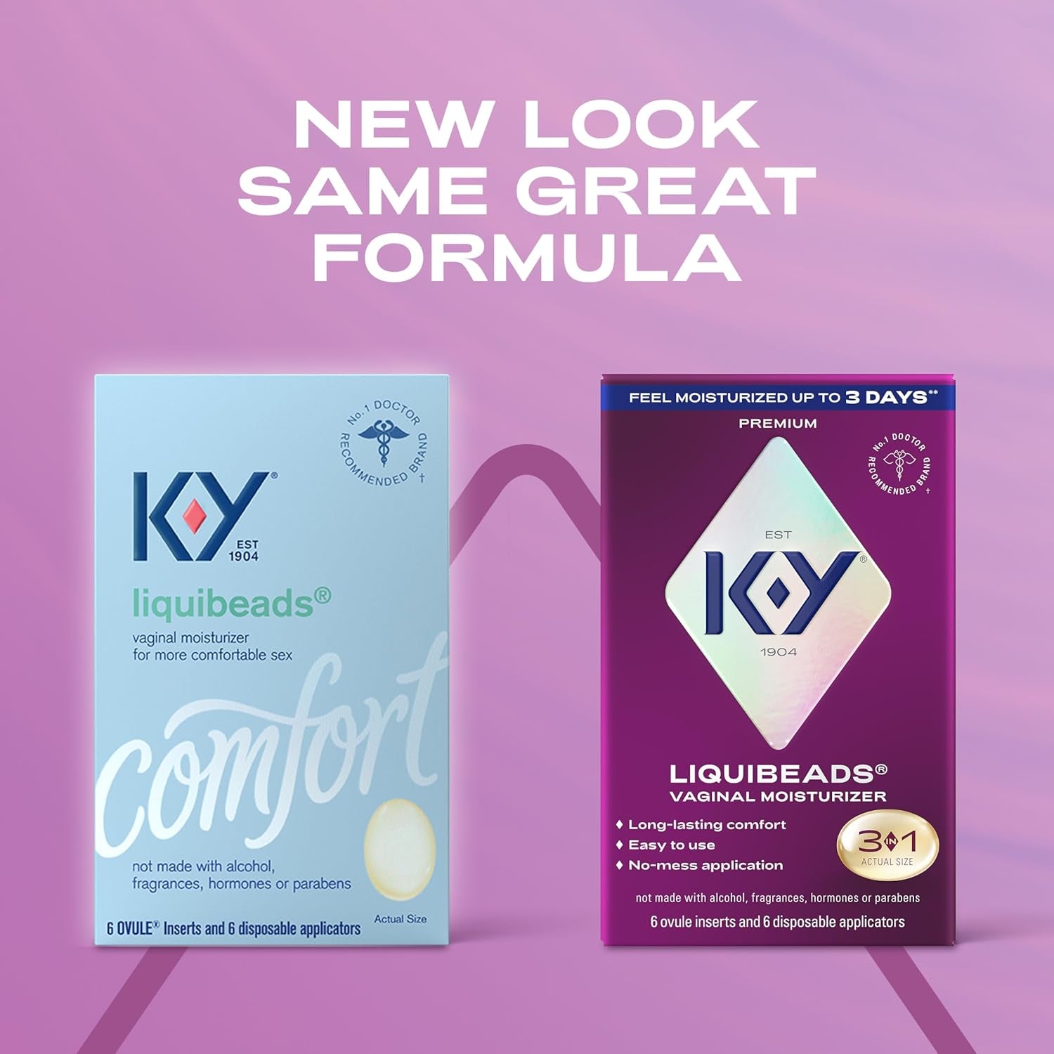 K-Y Liquibeads Vaginal Moisturizer – 6 Ovule Inserts & 6 Disposable Applicators | Long-Lasting Intimate Comfort & Hydration