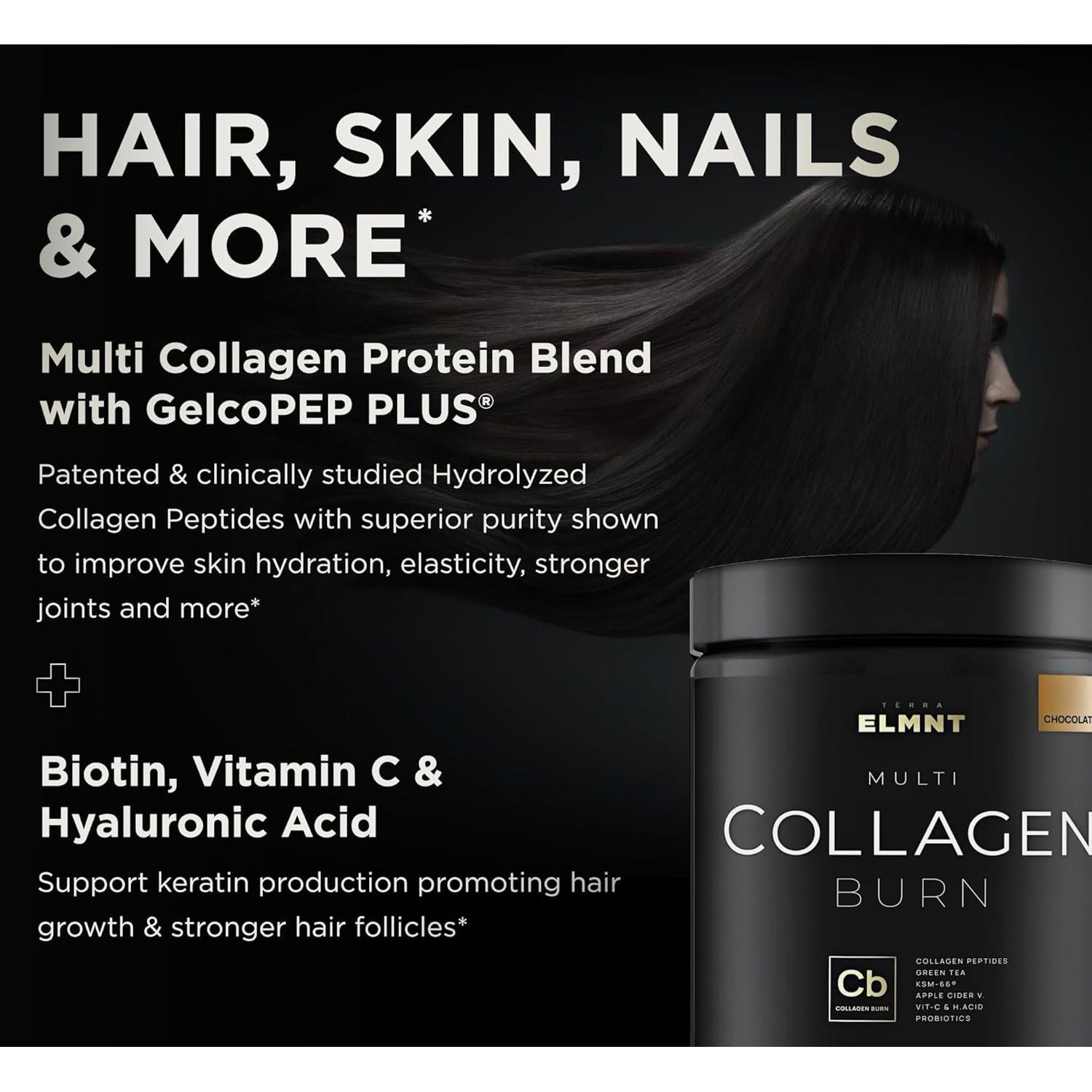 Premium Chocolate Collagen Powder for Women Weight Loss & Beauty W. Probiotics, Hyaluronic Acid, Biotin, KSM-66 & Ultra Pure Multi Collagen Peptides Protein Powder - Colageno Hidrolizado for Women