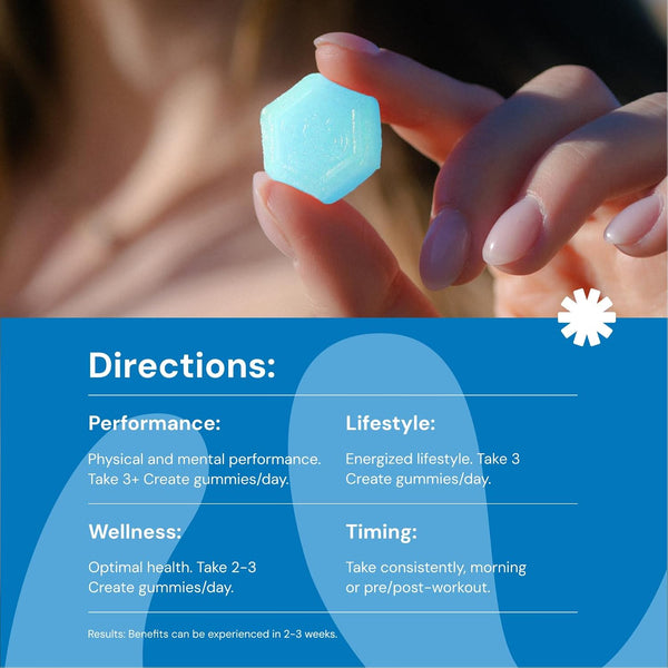 Creatine Monohydrate Gummies for Men & Women, Boost Focus, Strength, and Endurance, Anti-Melting Formula, Vegan, Gluten-Free, Non-Gmo, 1.5G of Creatine per Gummy (Blue Raspberry, 90 Ct)