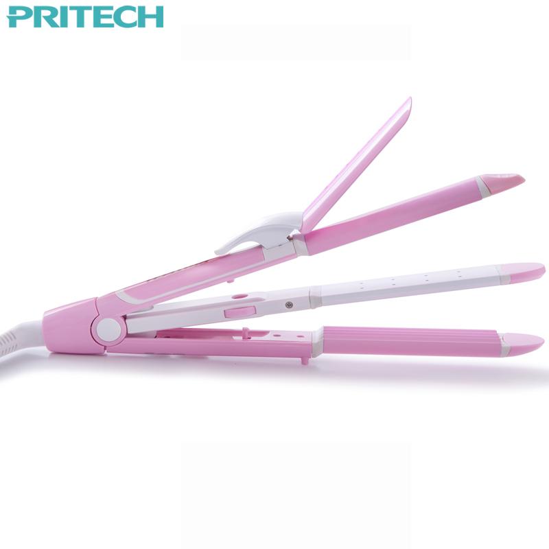 Pritech 3-in-1 Hair Straightener & Curler – Wet & Dry Electric Styling Iron for Professional Salon Results