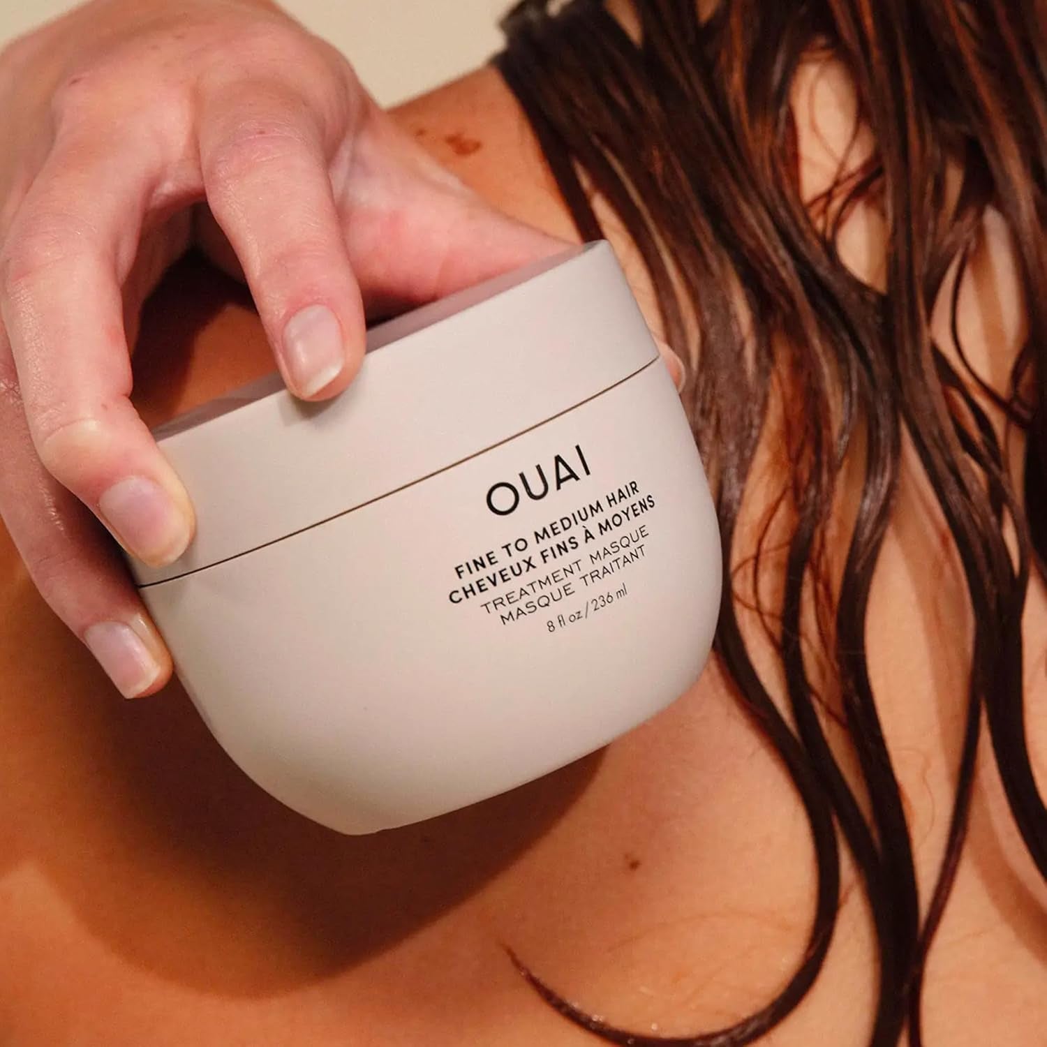 OUAI Thick Hair Treatment Masque – 236ml | Deep Repair for Damaged, Dry & Frizzy Hair