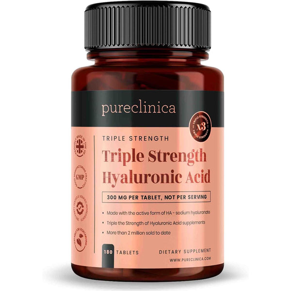pureclinica Triple Strength Hyaluronic Acid - 180 Tablets, 6-Month Supply
