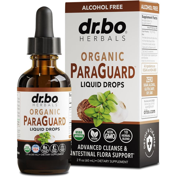 DR. BO Organic ParaGuard Liquid Drops – 60ml | Extra-Strength Herbal Gut Cleanse & Digestive Detox  Cleanse Naturally. Support Gut Harmony.