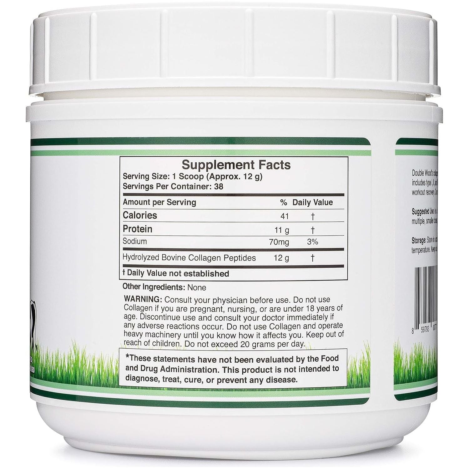 Double Wood Supplements Collagen Peptides Powder – 456g | Multi-Collagen for Skin, Hair & Joint Support