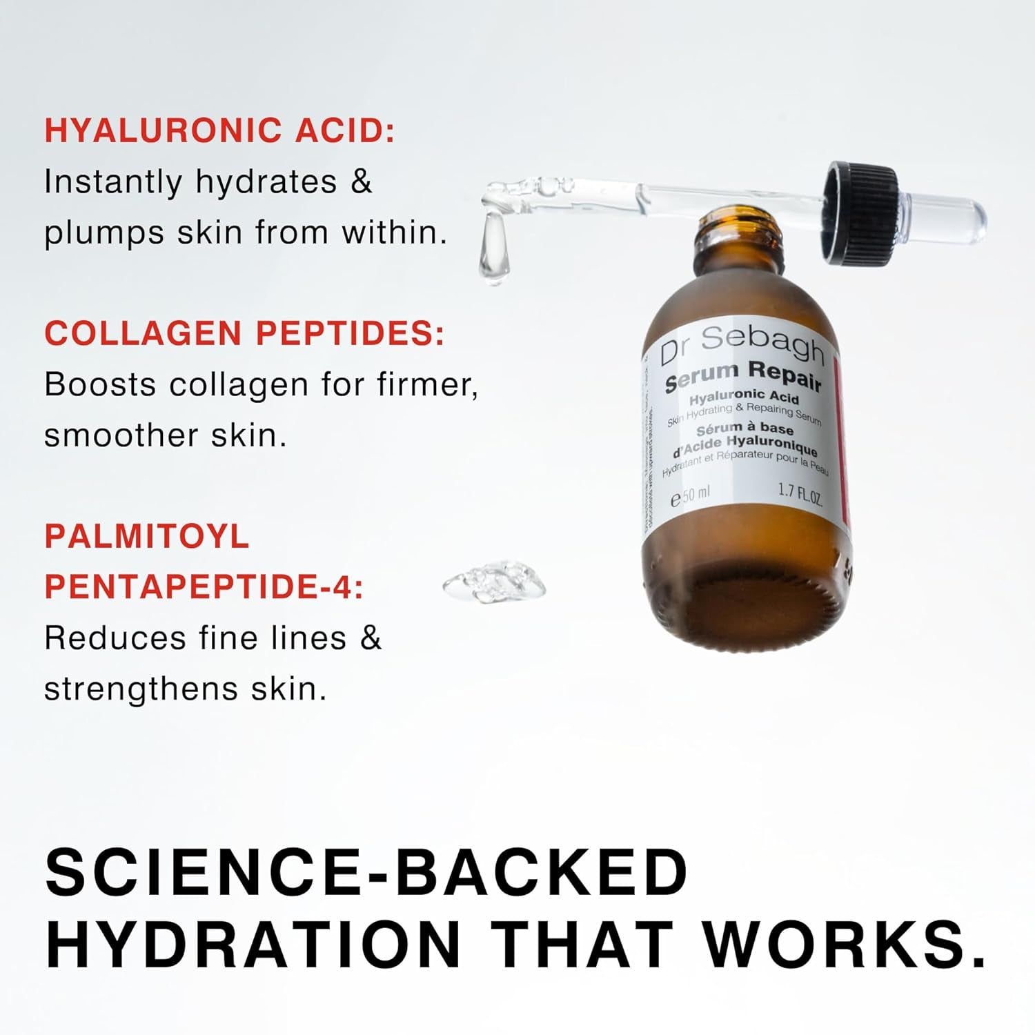 Dr Sebagh Serum Repair – 50ml | Intensive Hydrating & Anti-Wrinkle Serum with Hyaluronic Acid