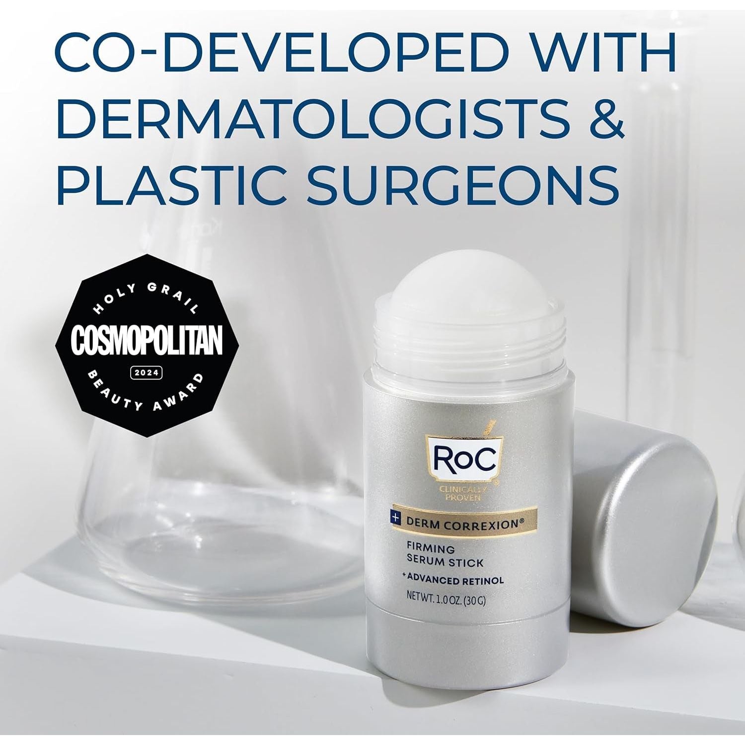 RoC + Derm Correxion Firming Serum Stick + Advanced Retinol – 30g | Lift, Tighten & Firm Skin on Face, Neck & Hands