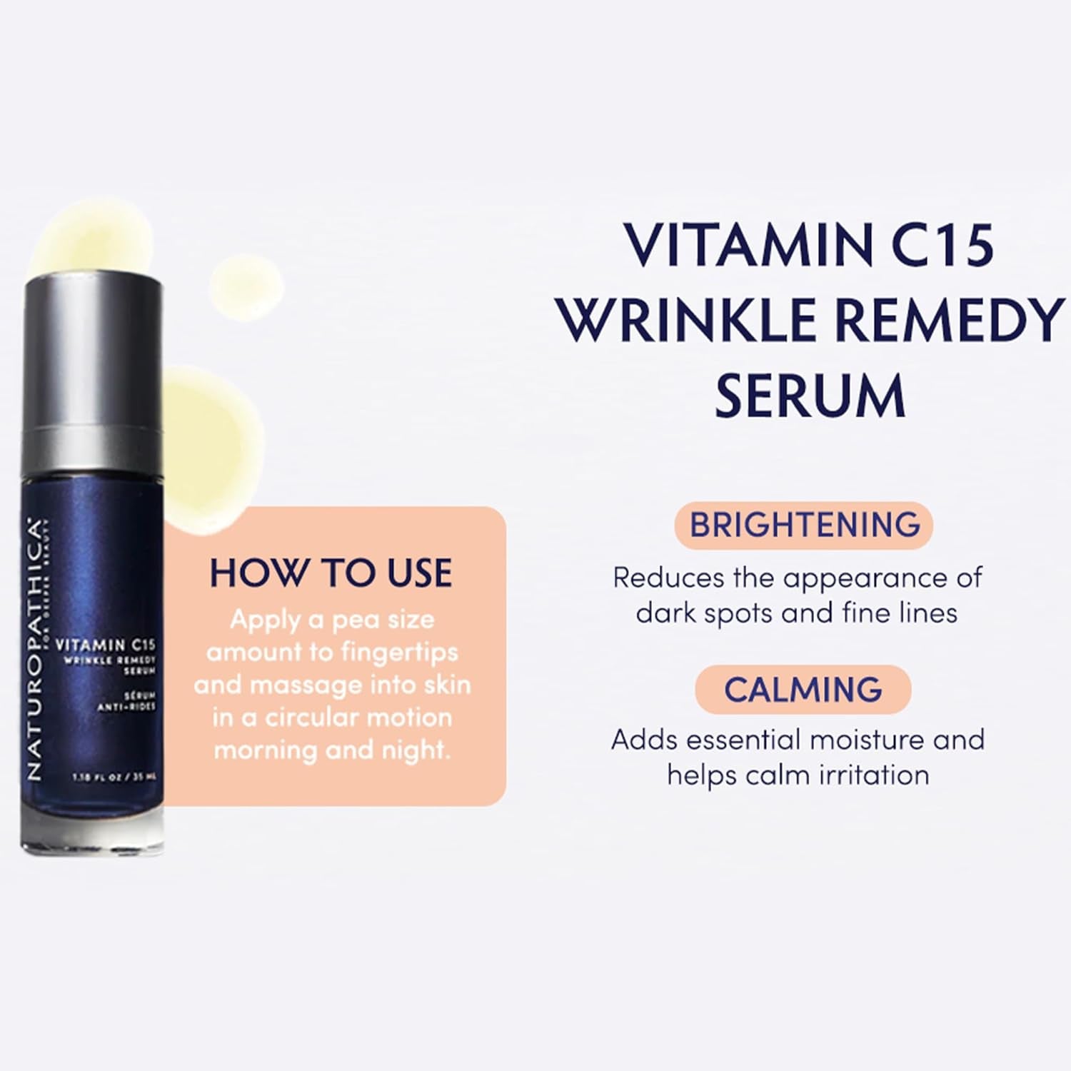 Naturopathica Vitamin C15 Wrinkle Remedy Serum – 35ml | Brightening & Hydrating Anti-Aging Serum