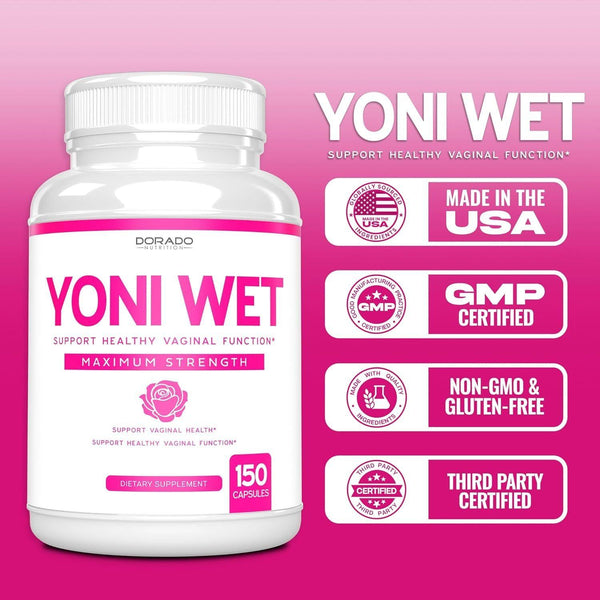 DORADO NUTRITION YONI WET – 150 Capsules | Maximum Strength Vaginal Dryness Support