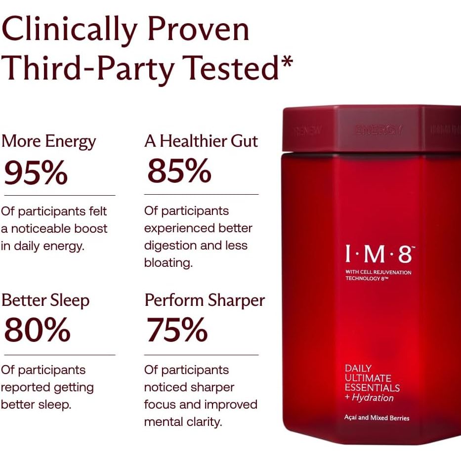 IM8 Daily Ultimate Essentials All-In-One Multivitamin Supplement (30 Servings, Starter Kit - Scoop + Tumbler Included)