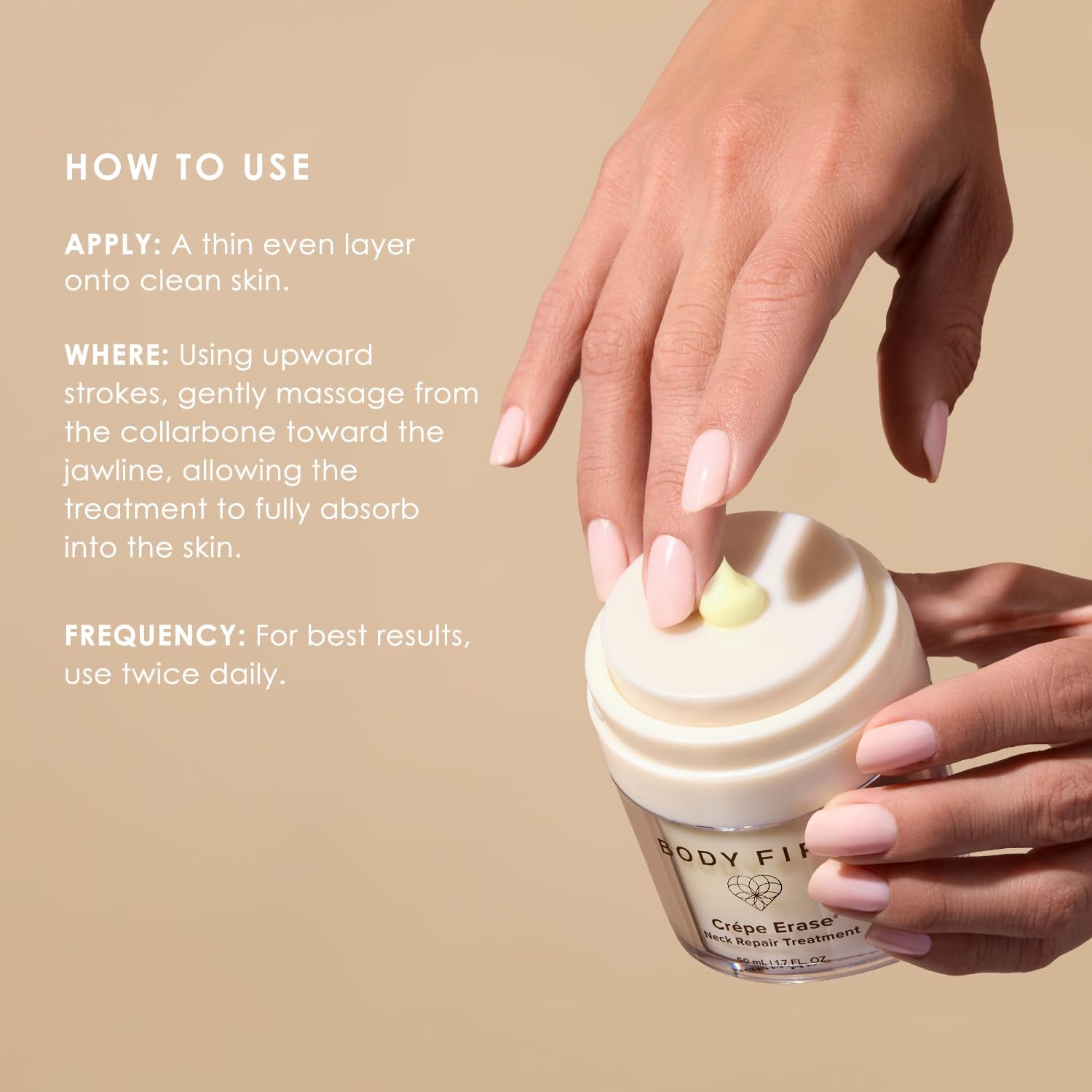 BODY FIRM Crépe Erase Neck Repair Treatment – 50ml | Advanced Firming & Smoothing Cream for Neck & Décolleté