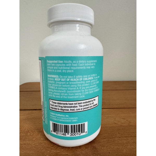 VitaMedica Clear Skin Formula – 60 Capsules | Vegan Supplement for Breakout-Prone Skin