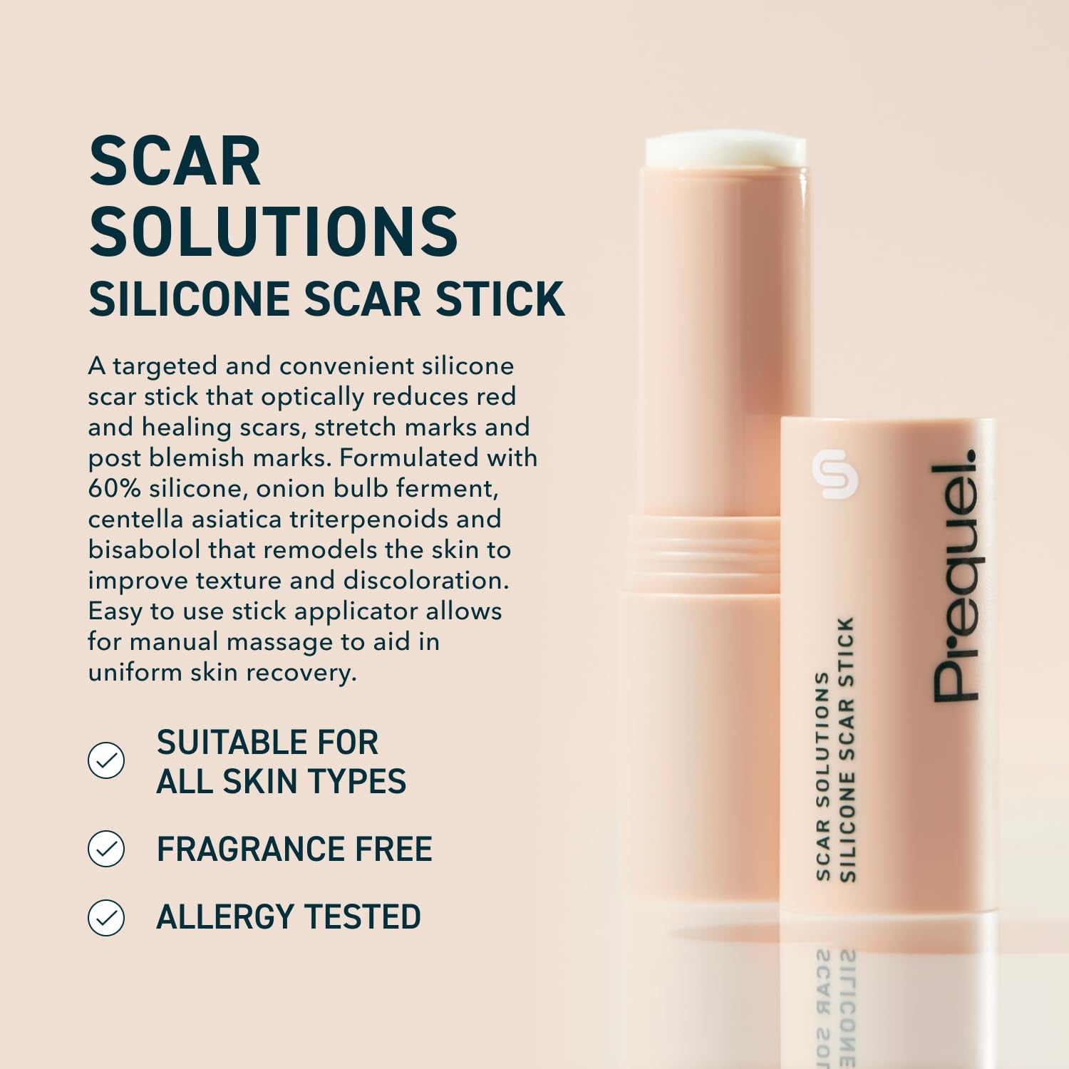 Prequel Scar Solutions – 60% Silicone Stick Cream | Advanced Scar & Stretch Mark Care