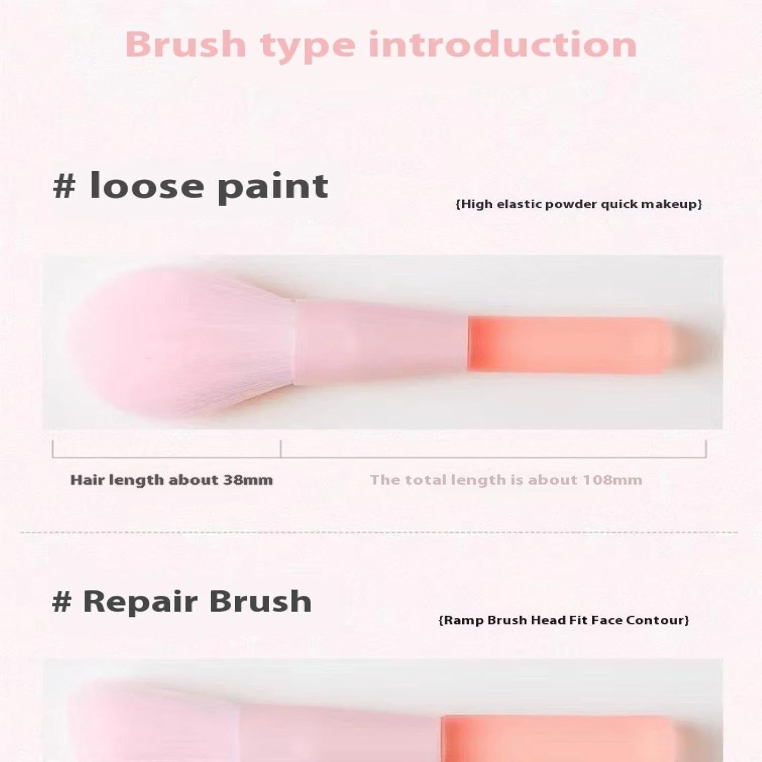 GHDANVZOQ 10-Piece Peach Powder Portable Makeup Brush Set