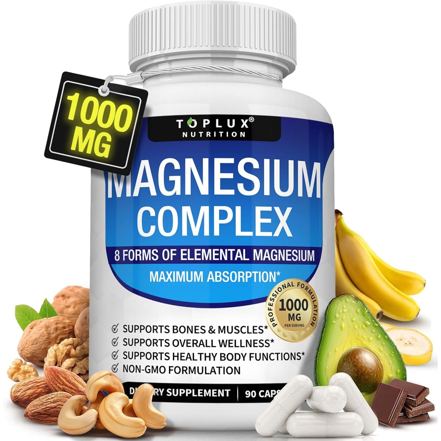 Toplux Magnesium Complex Supplement - 90 Capsules