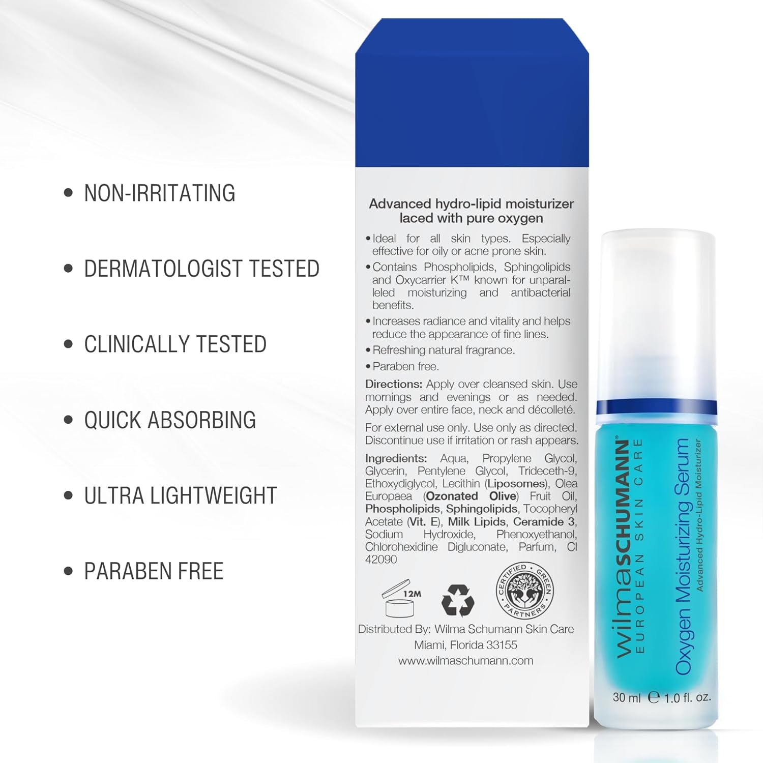 Wilma Schumann Oxygen Moisturizing Serum – 30ml | Hydrating, Rejuvenating Serum for Radiance & Fine Line Reduction