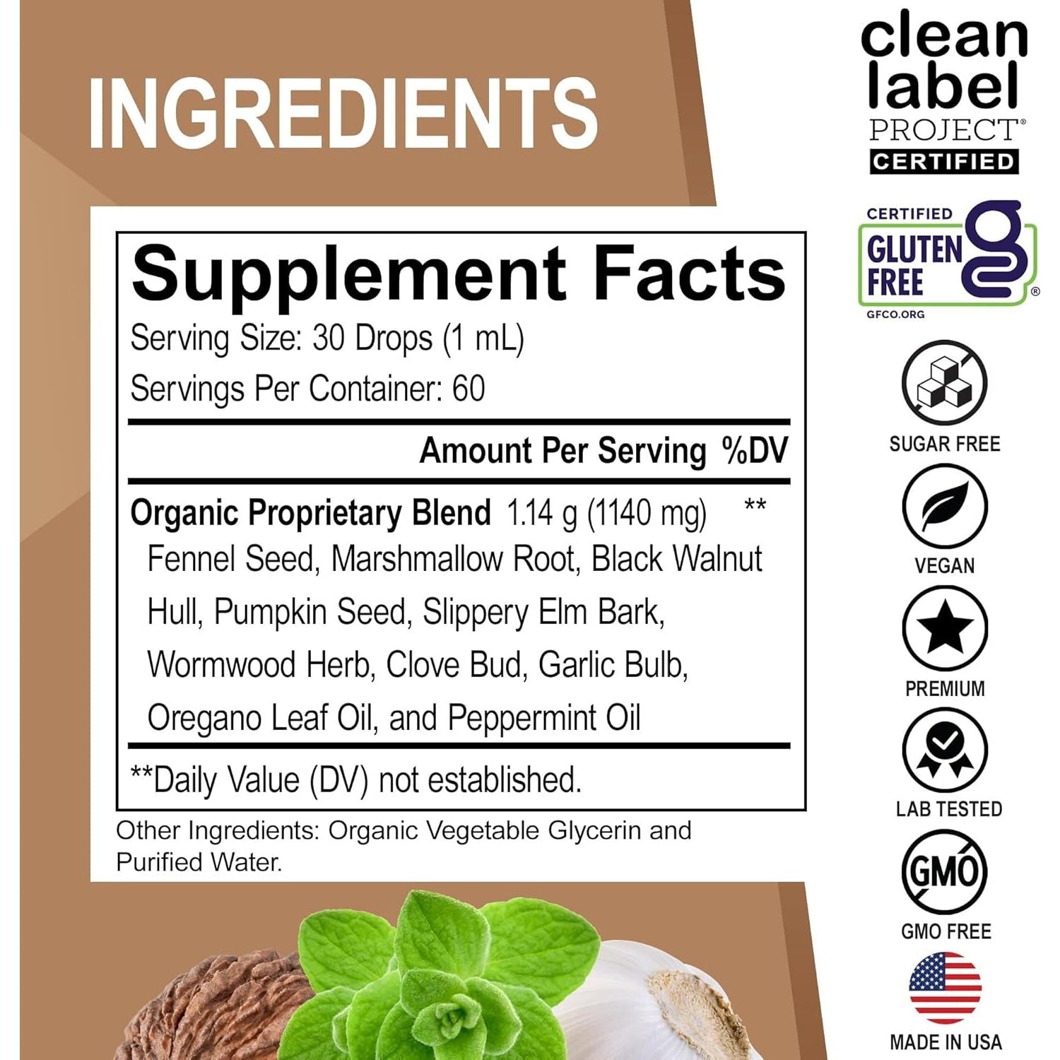 DR. BO Organic ParaGuard Liquid Drops – 60ml | Extra-Strength Herbal Gut Cleanse & Digestive Detox  Cleanse Naturally. Support Gut Harmony.