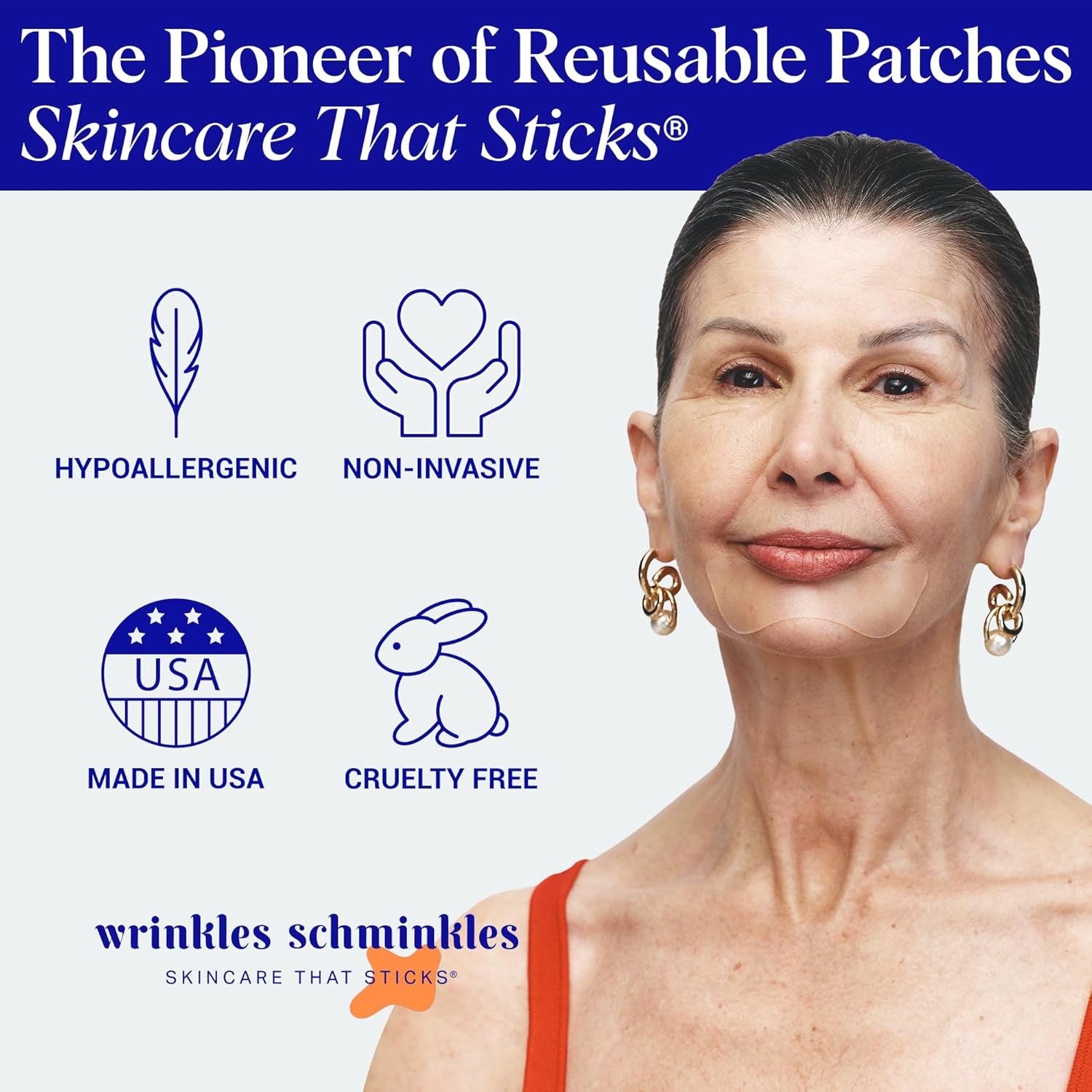 Wrinkles Schminkles Mouth & Lip Wrinkle Patches – 2 Packs | Reusable Silicone Patches for Smile Lines & Marionette Wrinkles