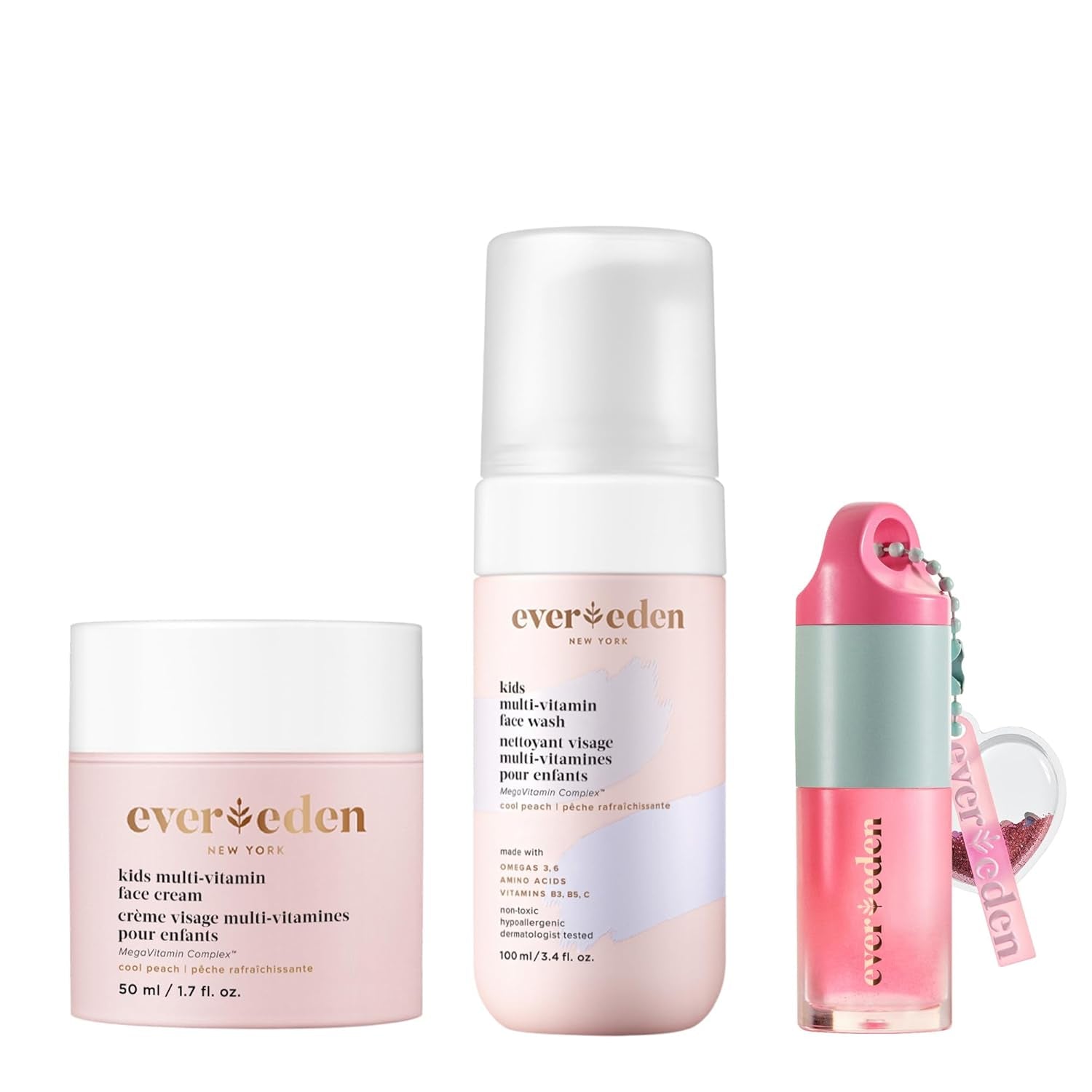 Evereden Happy Kids Skin & Lips Routine – 3-Piece Set | Hydrating Face Care & Lip Oil for Children 3+