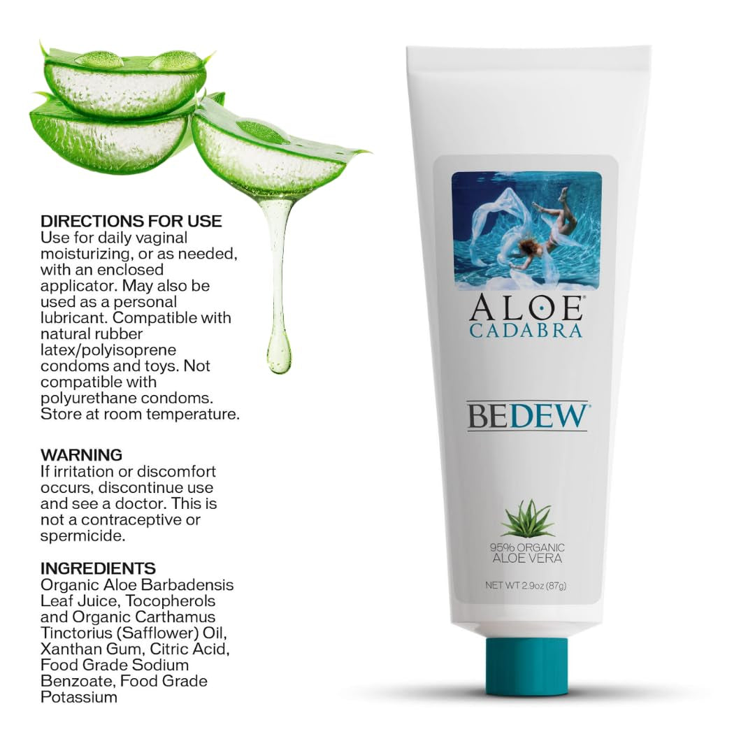 BEDEW Organic Vaginal Moisturizer – Drug-Free, Hormone-Free, Vaginal Dryness Relief, Menopause, Long Lasting, Ph Balanced & All-Natural Ingredients, 14 Screw-On Applicators, 2.9 Ounce