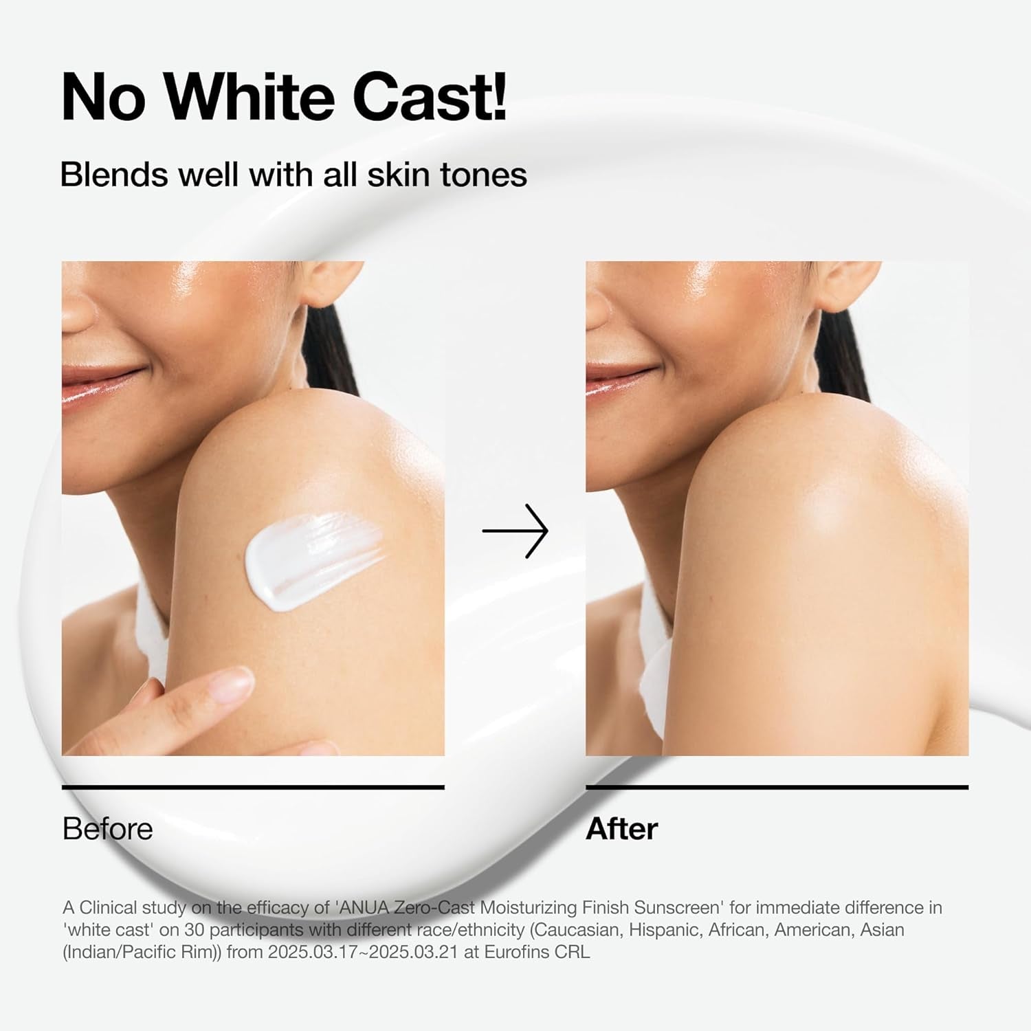 Anua Zero-Cast Moisturizing Finish Sunscreen SPF 50 – 50ml | No White Cast, Hydrating & Skin-Perfecting UV Protection
