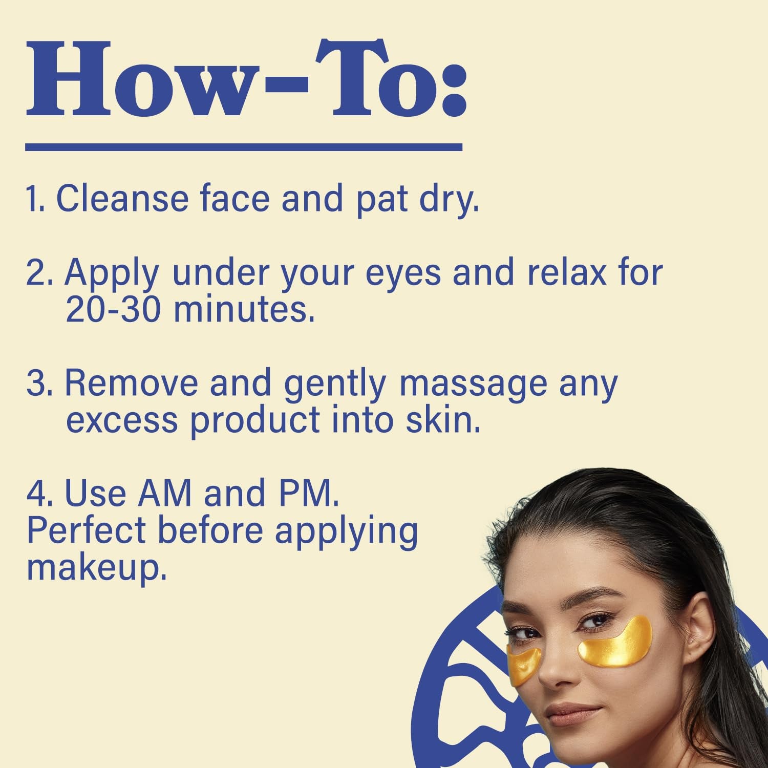 LE GUSHE Miracle Eye Masks – 30 Pairs, Gold | Collagen, Snail Mucin & Hyaluronic Acid for Dark Circles & Puffiness