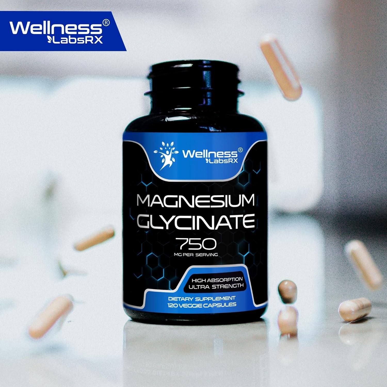WELLNESS LABSRX Magnesium Glycinate 750MG - 120 Capsules