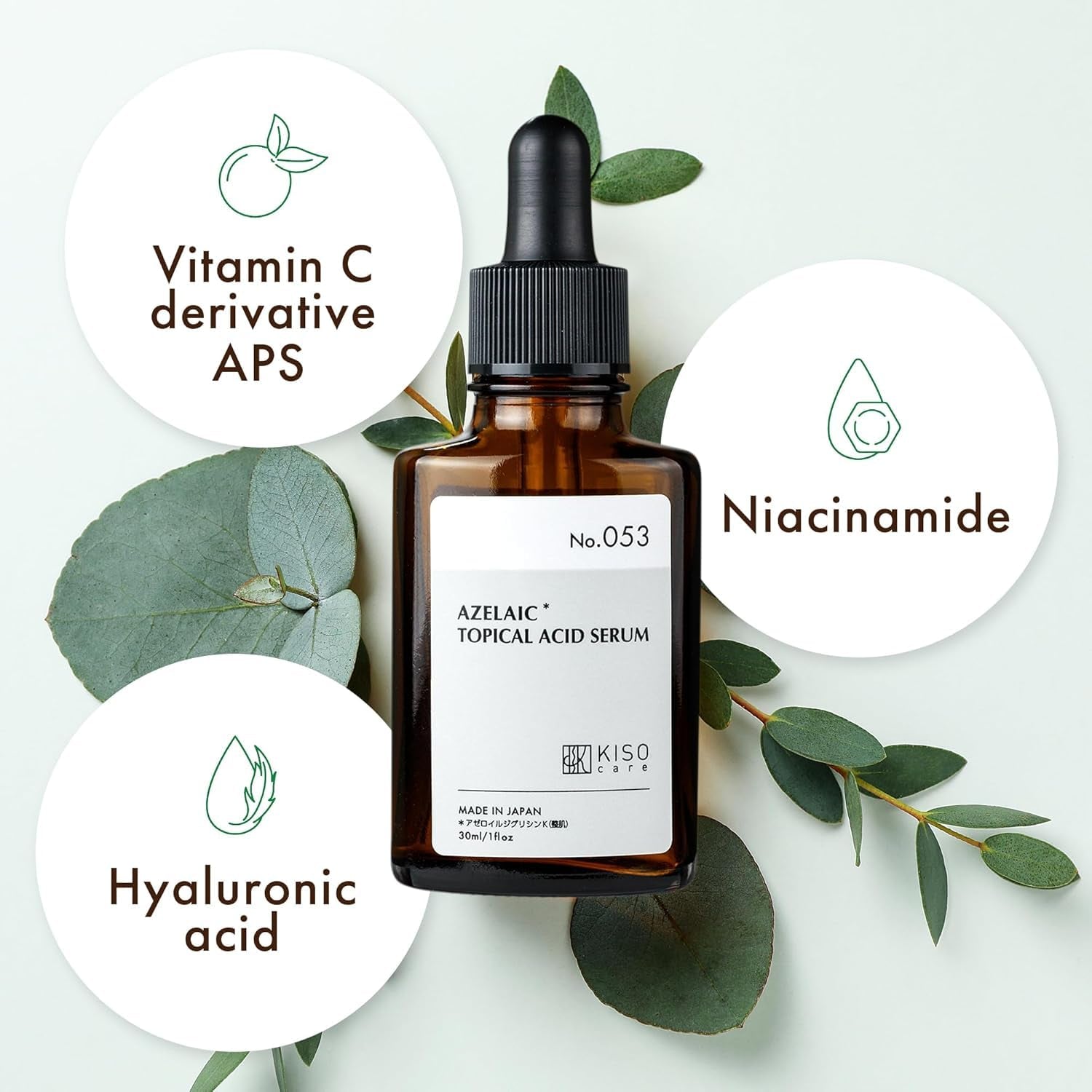 KisoCare No.053 Azelaic Topical Acid Serum – 30ml | Calming, Brightening & Oil-Balancing Serum