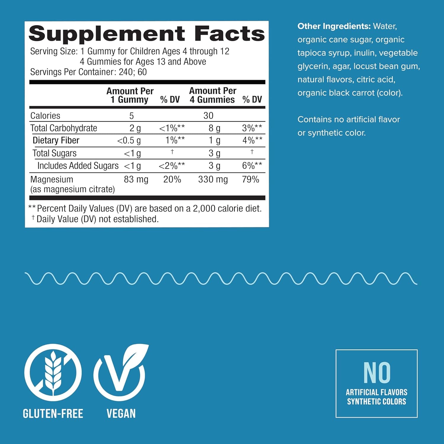 Natural Vitality Calm Magnesium Gummies – 240 Gummies (Raspberry-Lemon Flavour) | Stress Relief, Relaxation & Better Sleep Support