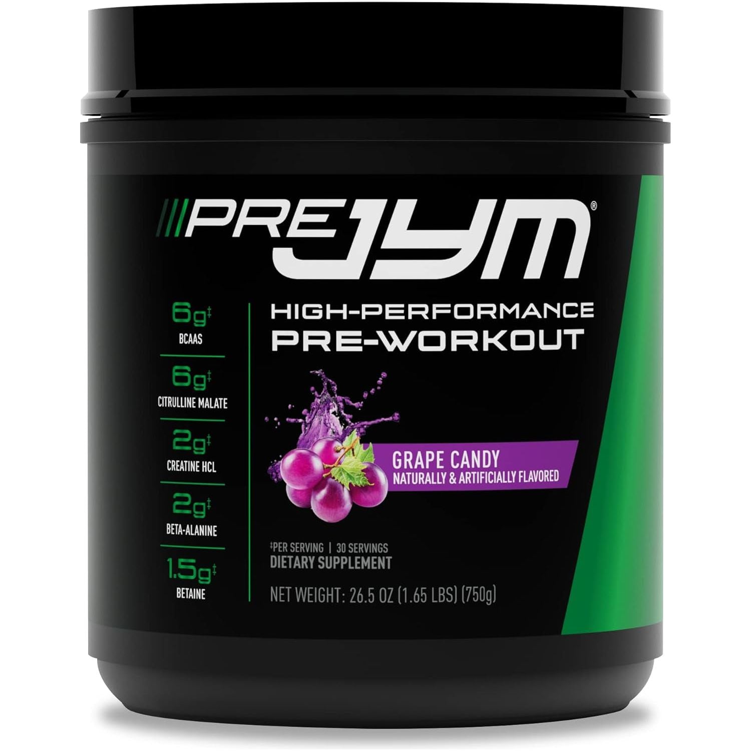 JYM Supplement Science PreJYM High-Performance Pre-Workout – 750g | Grape Candy | Strength, Endurance & Focus Formula
