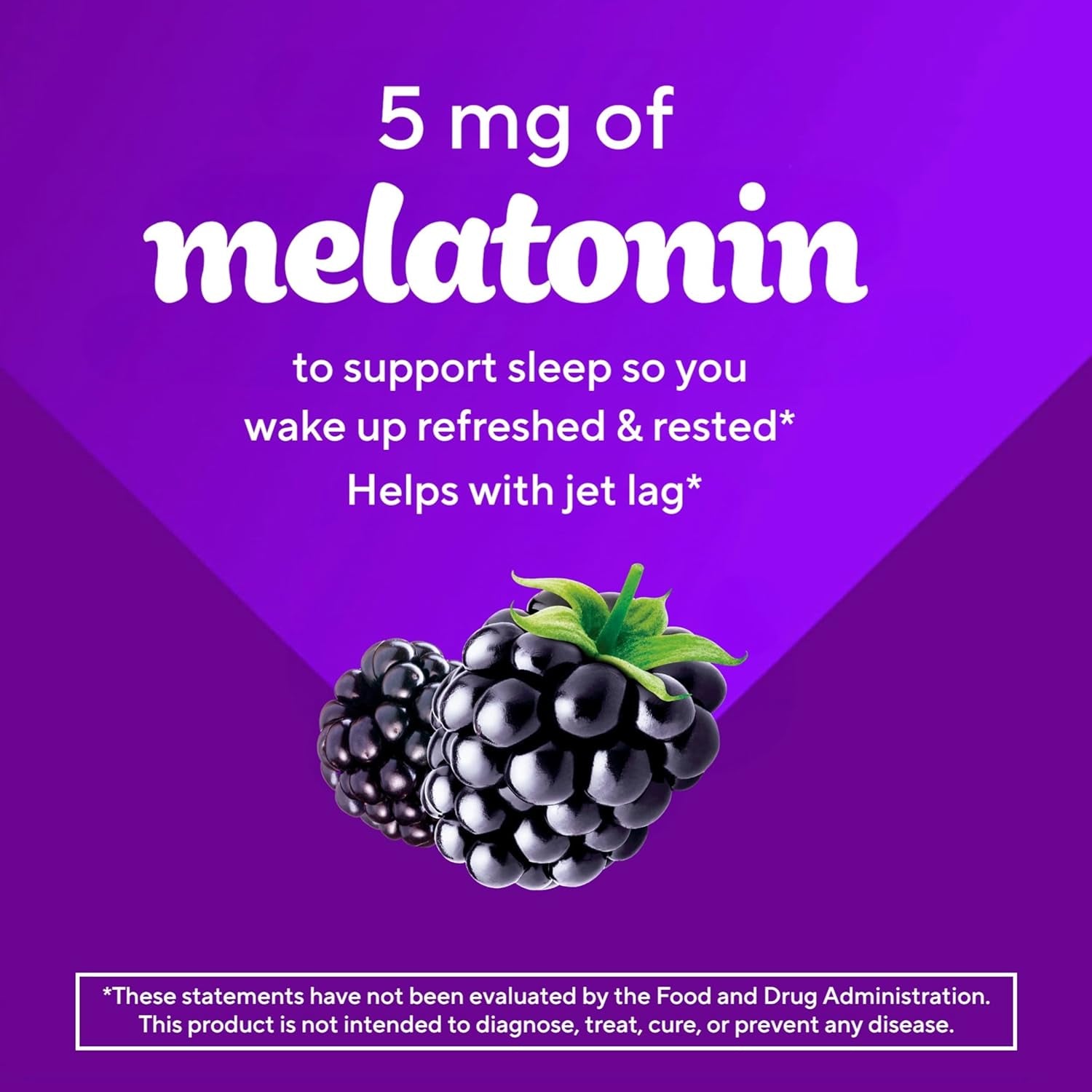Vitafusion Melatonin Extra Strength+ Gummies – 120 Count | Sleep Support & Jet Lag Relief, Blackberry Flavor