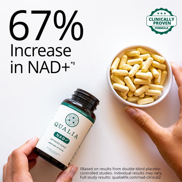 NEUROHACKER COLLECTIVE Qualia NAD+ Optimized Aging – 56 Capsules | Clinically Proven NAD+ Booster for Energy & Longevity