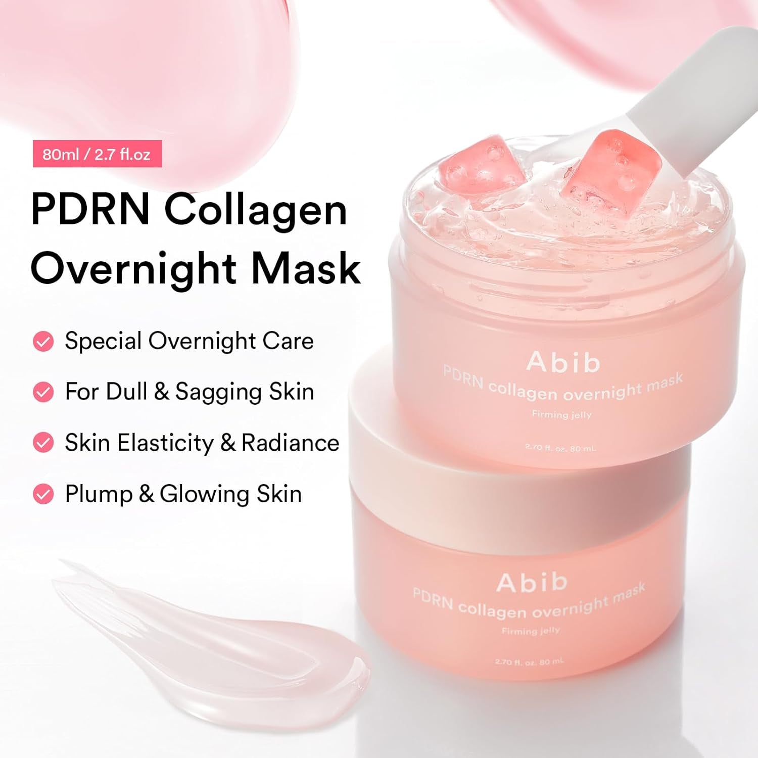 Abib PDRN Collagen Overnight Mask Firming Jelly – 80ml | Vegan PDRN, Collagen & Hyaluronic Acid for Firm, Glowing Skin