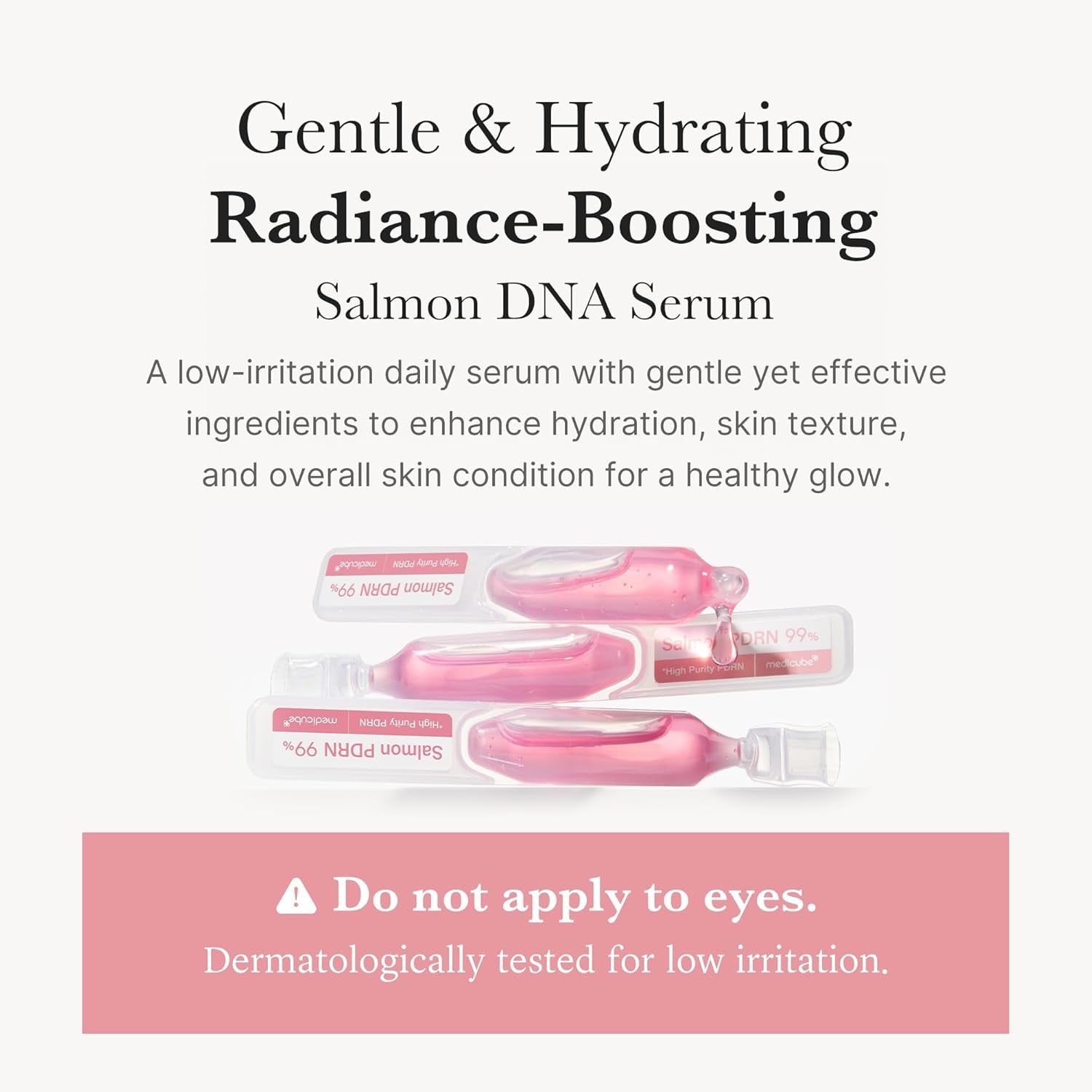 medicube High-Purity Salmon PDRN 99% Pink One Day Serum – 1.5ml x 10 Vials | Radiance, Firmness & Uneven Tone Care