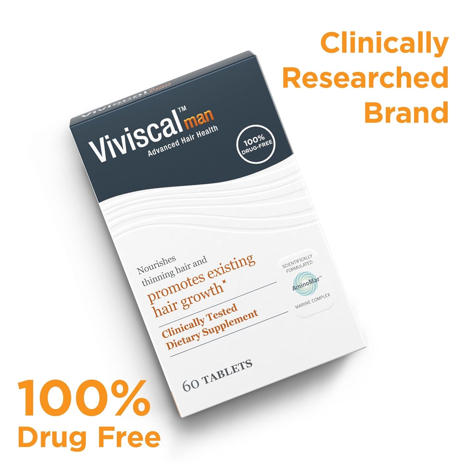 Viviscal Man Advanced Hair Health – 60 Tablets | Clinically Proven Drug-Free Hair Growth for Men