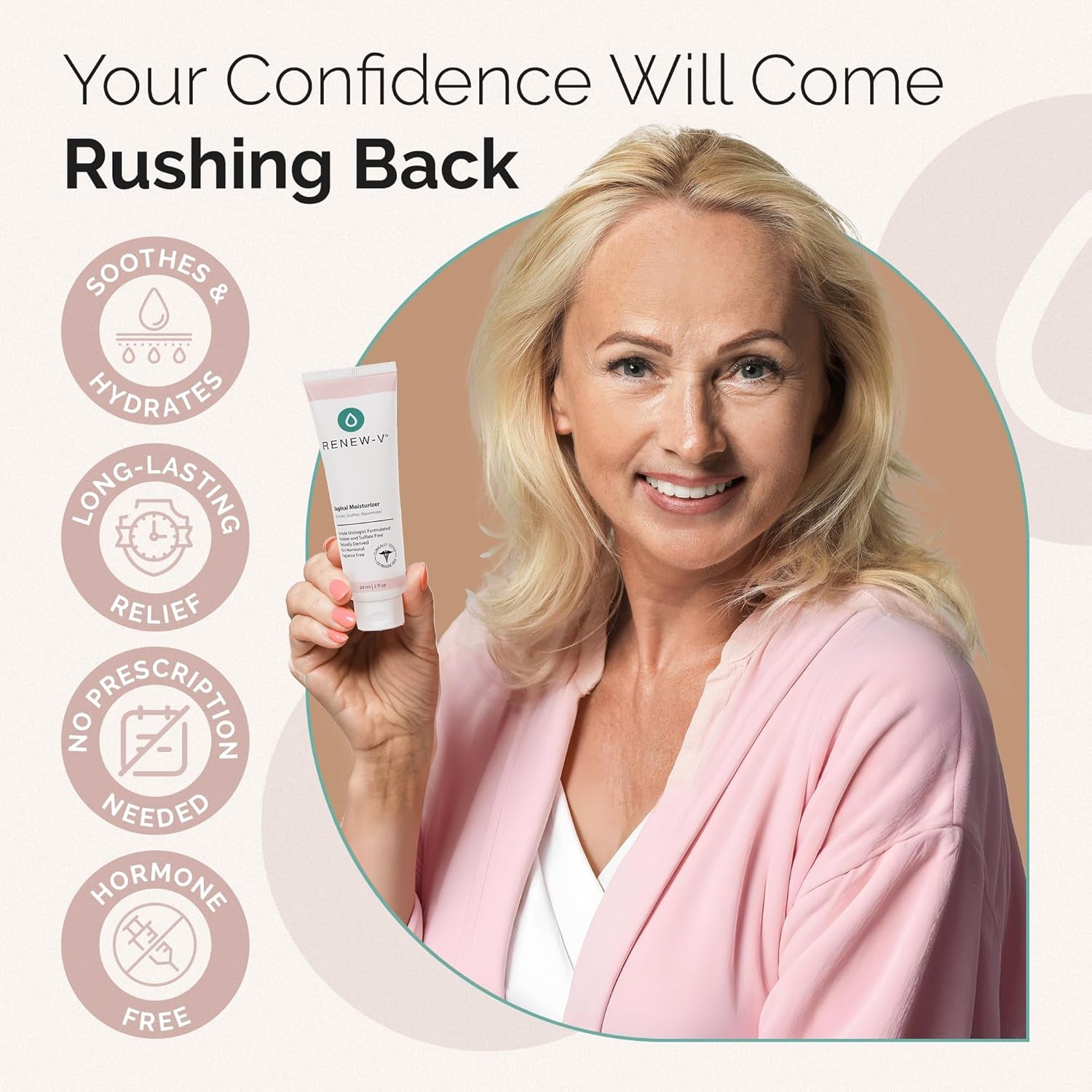 Natural Vaginal Moisturizer for Dryness & Itching - Vulva Balm for Irritation Relief, anti Itch & Women Menopause Support - Hormone Free, Unscented, Paraben-Free - Made in USA, 2 Oz