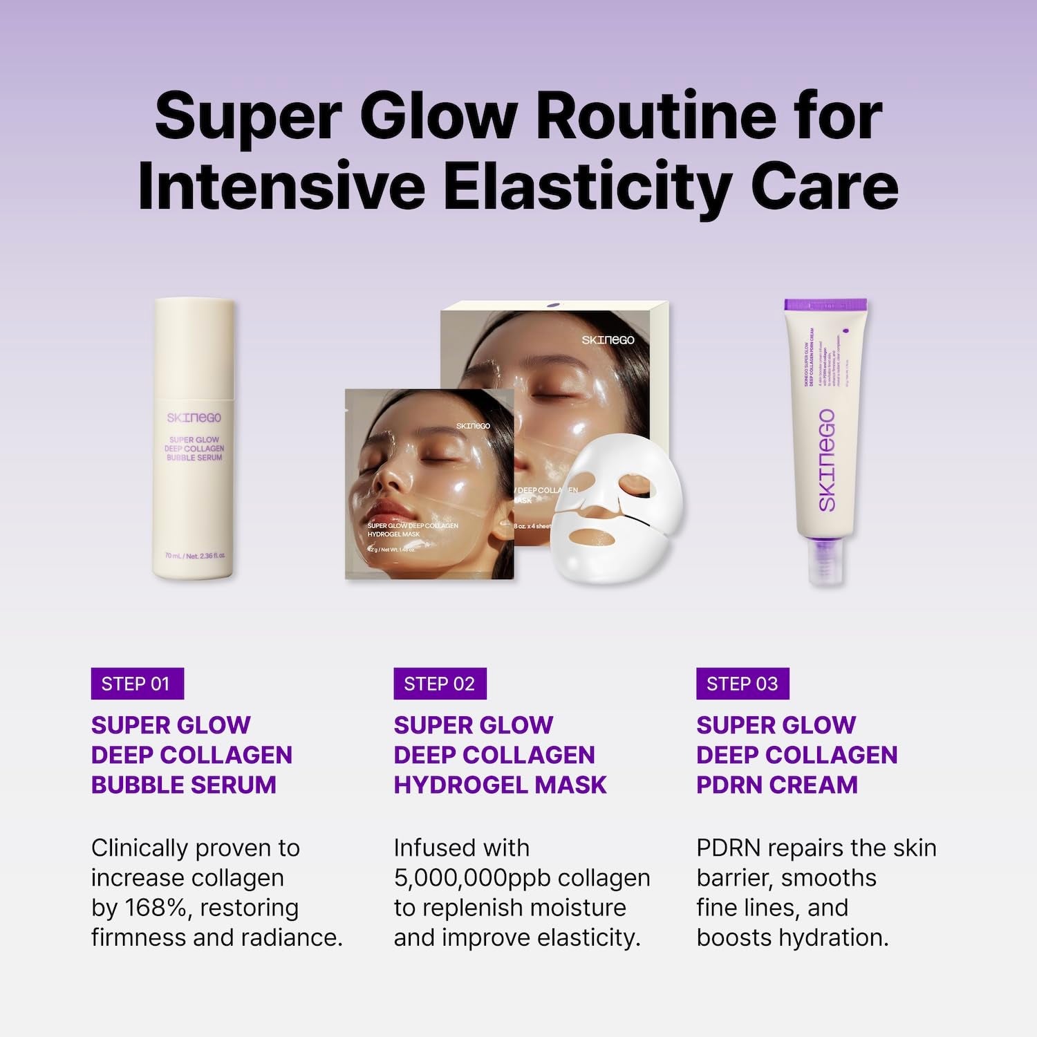 SKINEGO Super Glow Deep Collagen PDRN Cream – 50g | Intensive Skin Repair & Firming