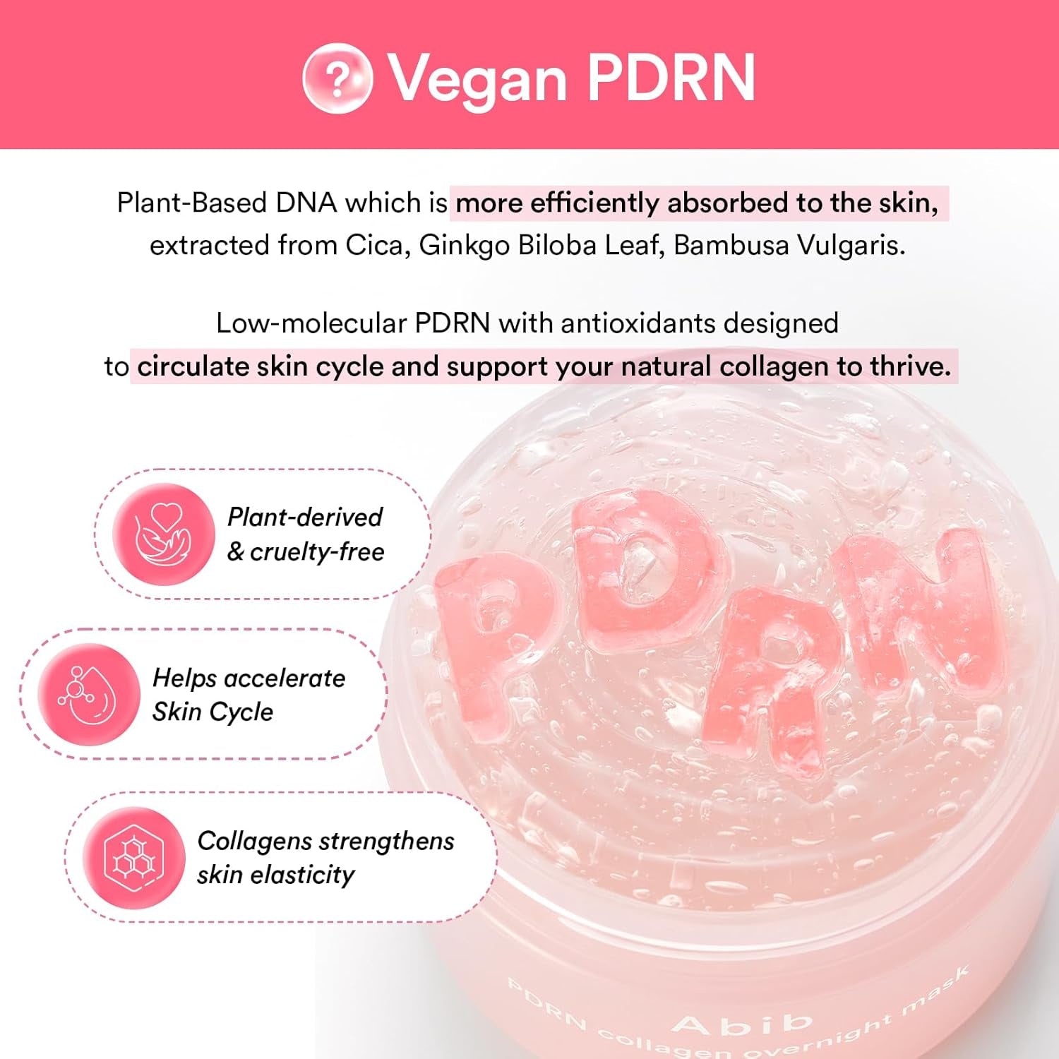 Abib PDRN Collagen Overnight Mask Firming Jelly – 80ml | Vegan PDRN, Collagen & Hyaluronic Acid for Firm, Glowing Skin