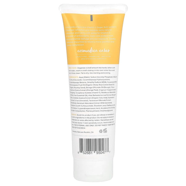 Cosmedica Skincare Vitamin C Facial Cleanser – 120ml | Brightening Daily Cleanser for Clear, Radiant Skin
