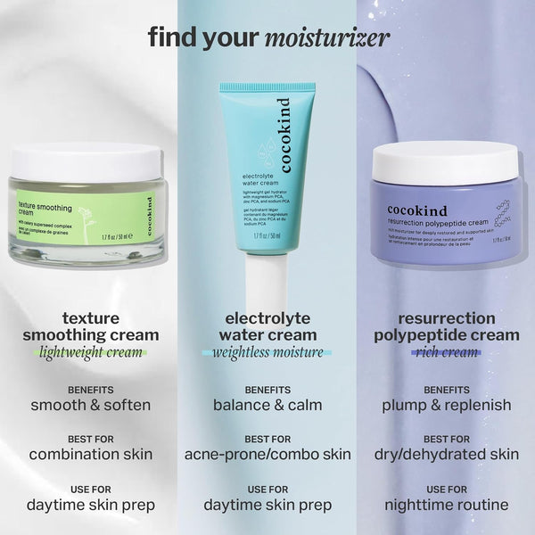 Cocokind Electrolyte Water Cream – 50ml | Lightweight Gel Moisturiser for All Skin Types