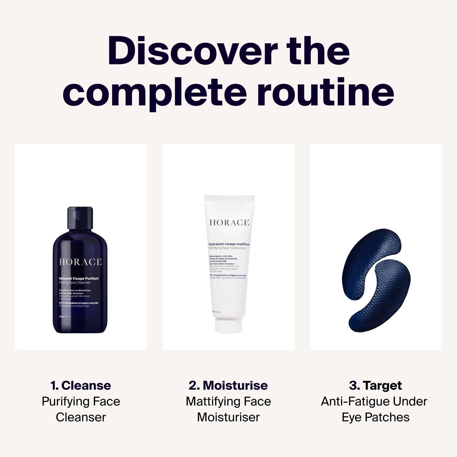 HORACE Anti-Fatigue Under Eye Patches – 5 Pairs | Depuffing, Hydrating & Brightening Gel Masks for Tired Eyes