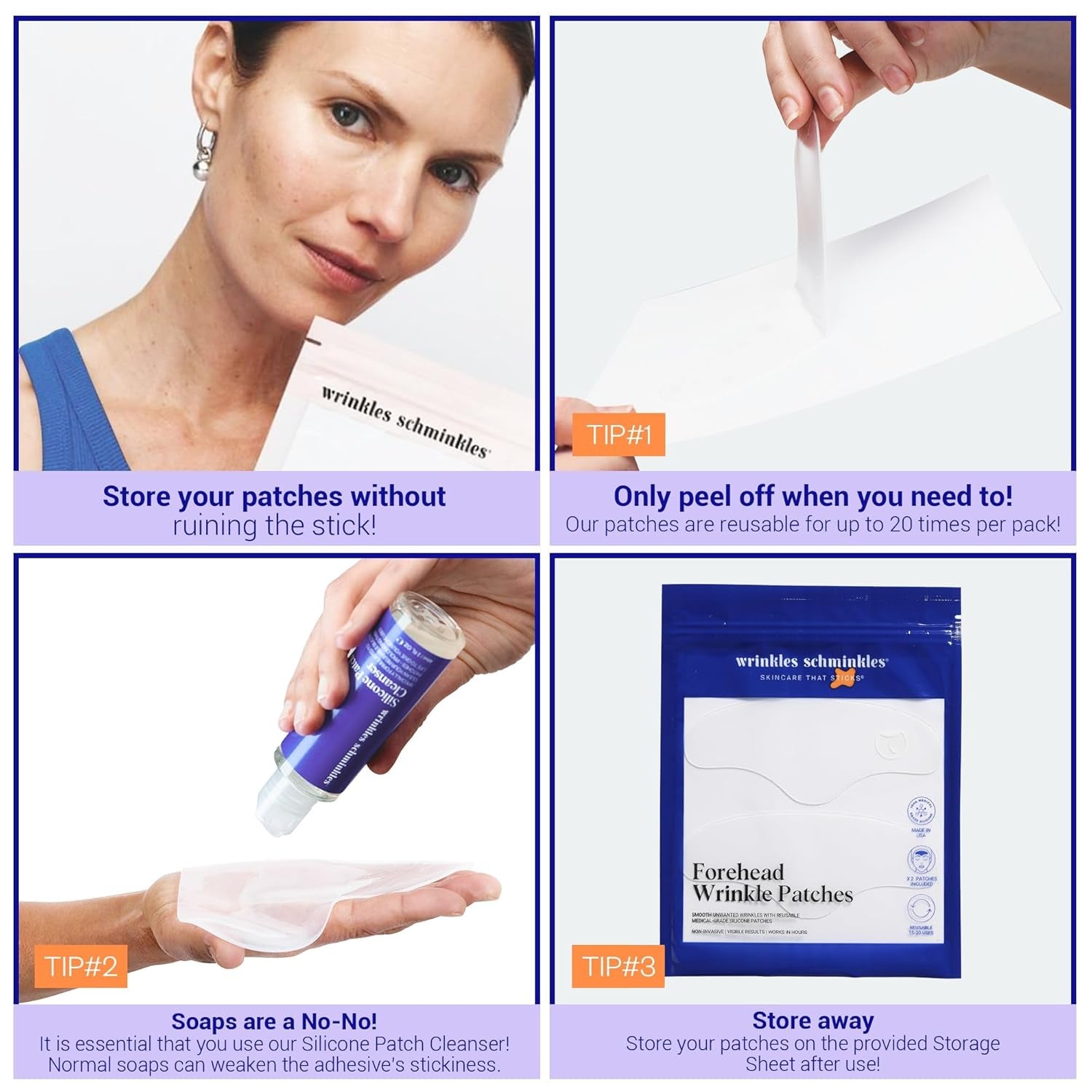 Wrinkles Schminkles Forehead Wrinkle Patches – 1 Pad (2 Packs) | Non-Invasive Line-Smoothing Treatment for Forehead & Frown Lines