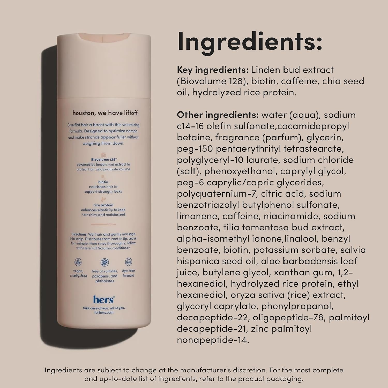 Hers Full Volume Shampoo – 190ml (2 Pack) | Volumising Care for Fine, Limp Hair